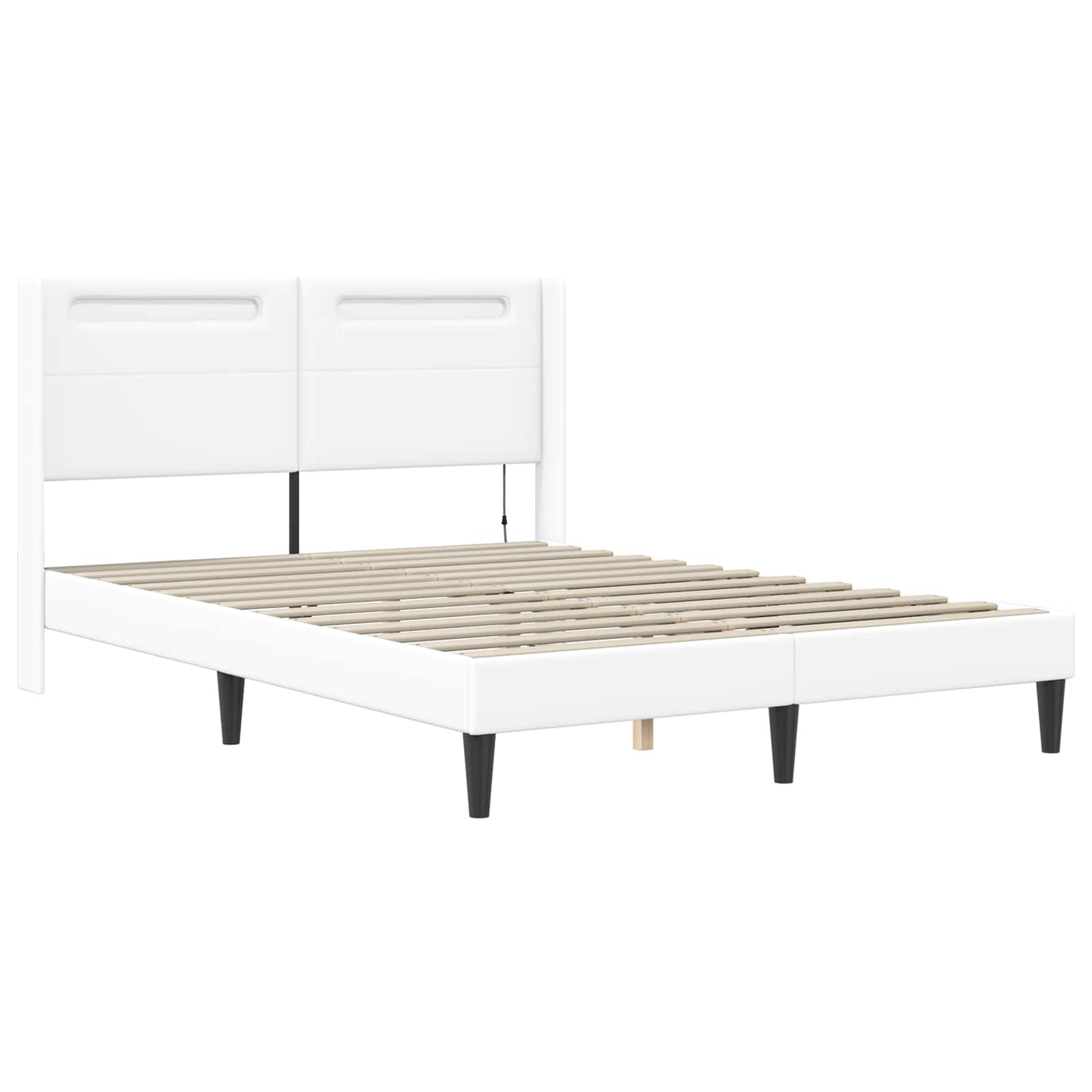 Cadre de lit avec matelas Blanc 140 x 200 cm Simili cuir - XIOS