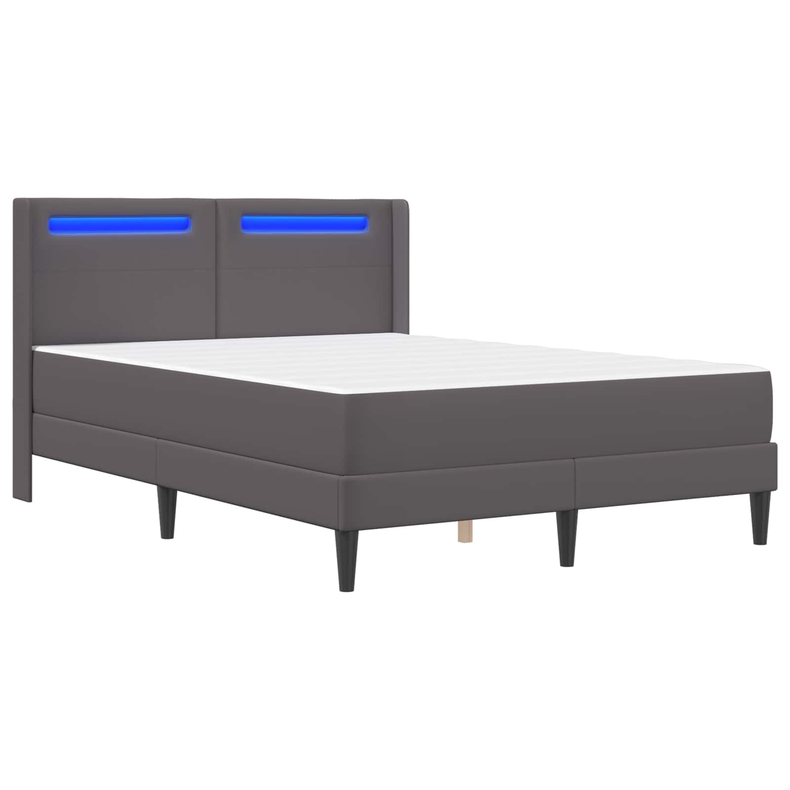 Cadre de lit avec matelas Gris 160 x 200 cm Simili cuir - XIOS