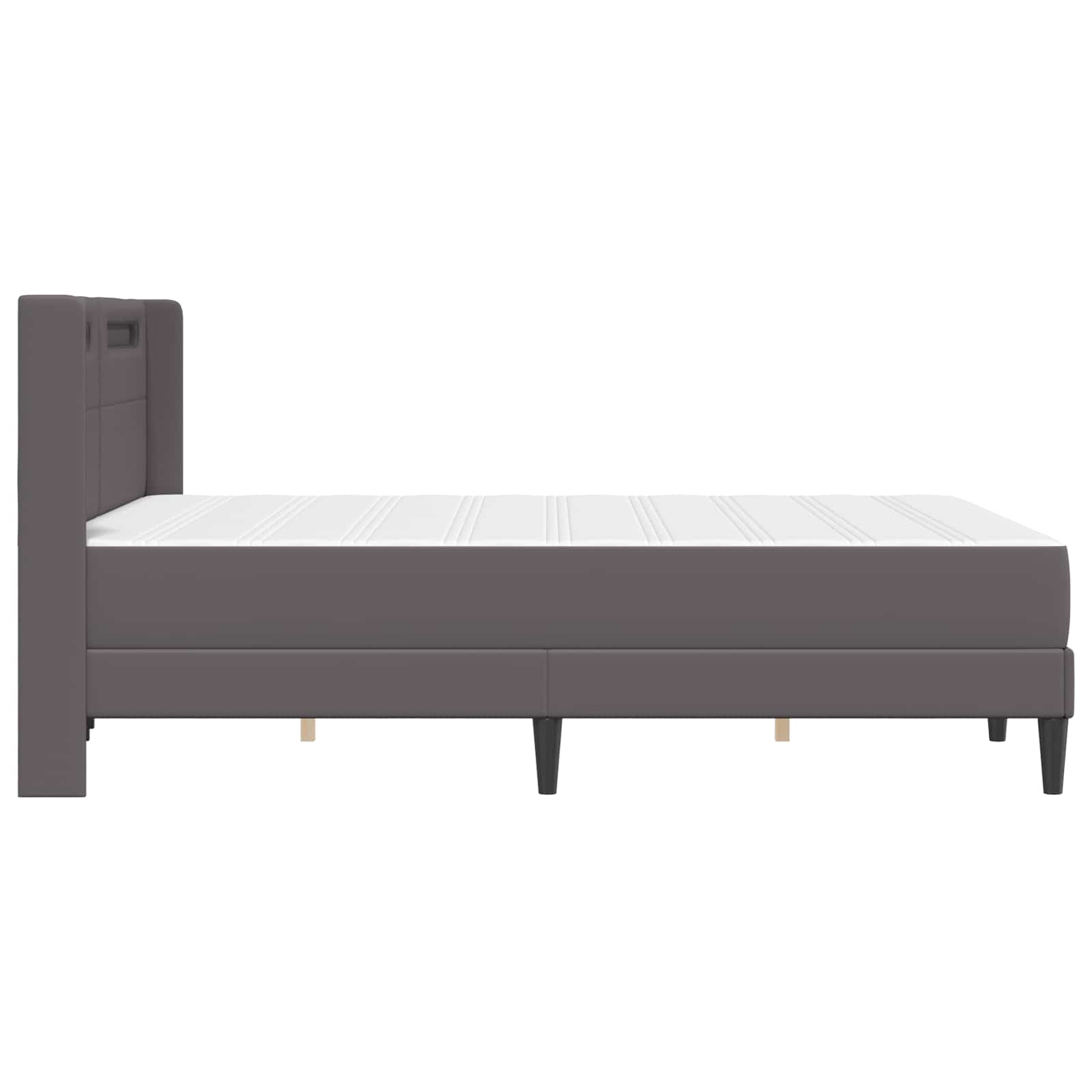 Cadre de lit avec matelas Gris 160 x 200 cm Simili cuir - XIOS