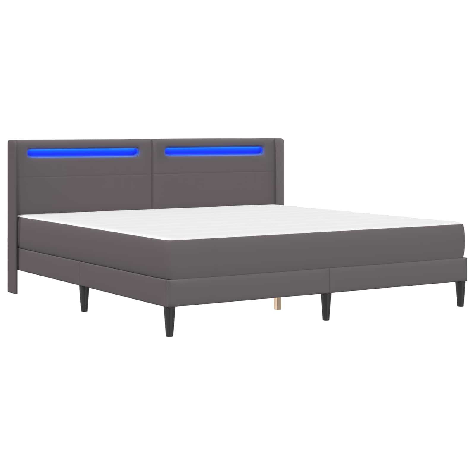 Cadre de lit avec matelas Gris 180 x 200 cm Simili cuir - XIOS