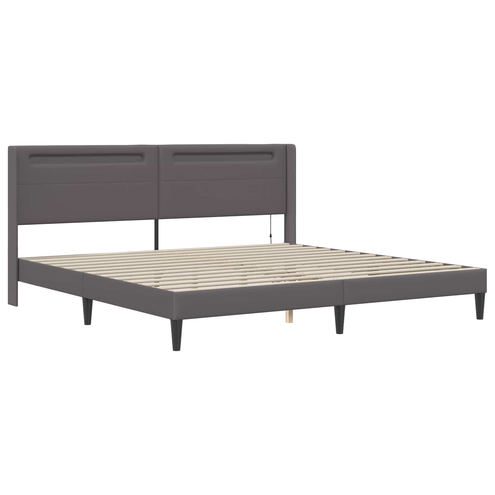 Cadre de lit avec matelas Gris 180 x 200 cm Simili cuir - XIOS