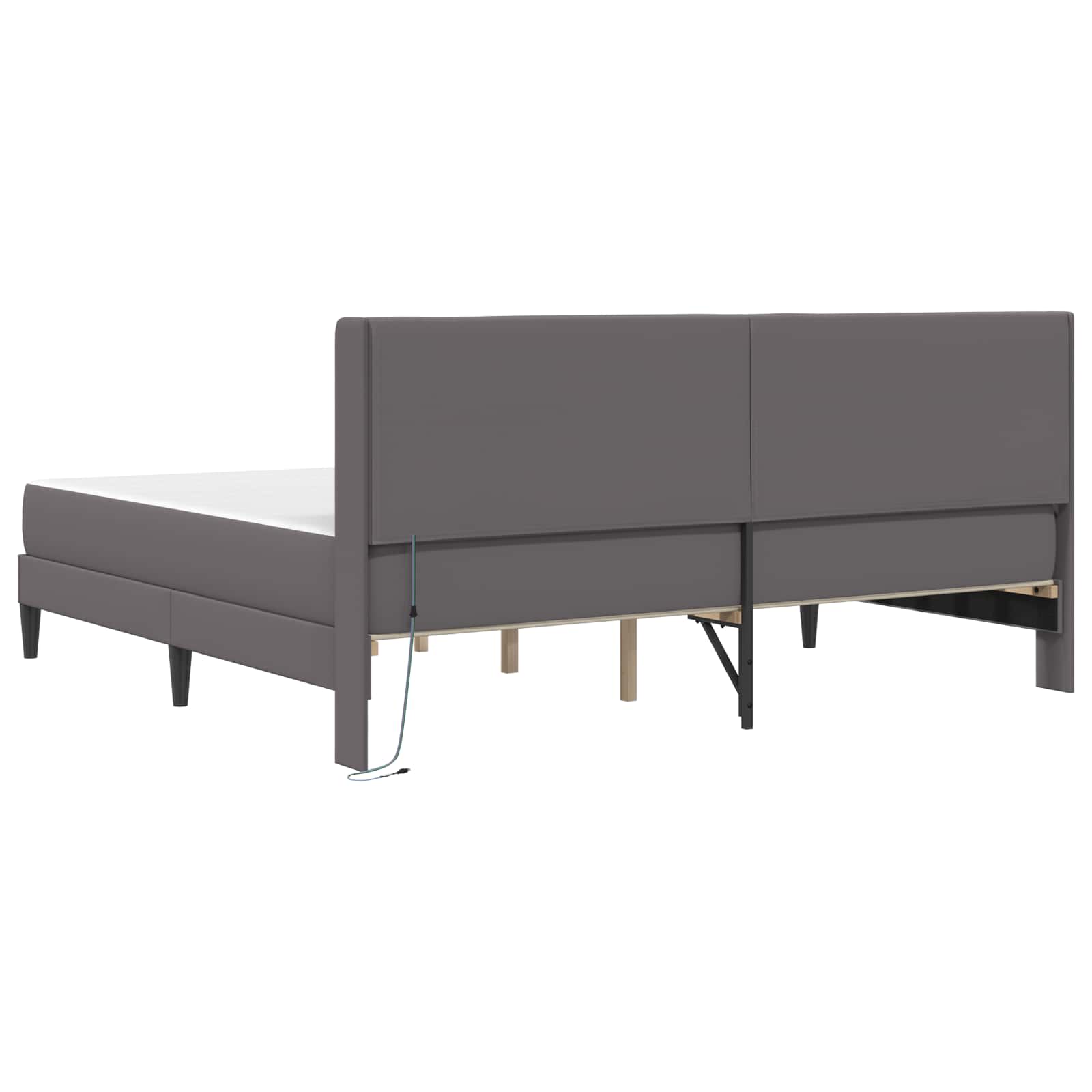Cadre de lit avec matelas Gris 180 x 200 cm Simili cuir - XIOS