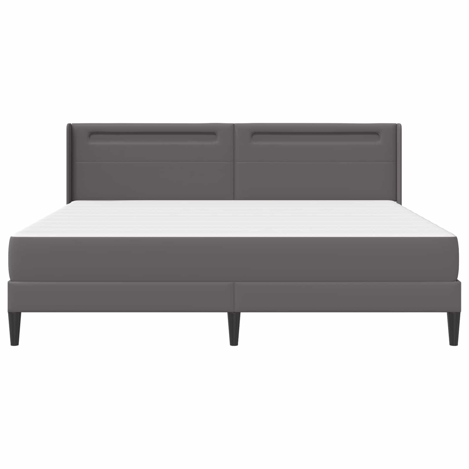 Cadre de lit avec matelas Gris 180 x 200 cm Simili cuir - XIOS