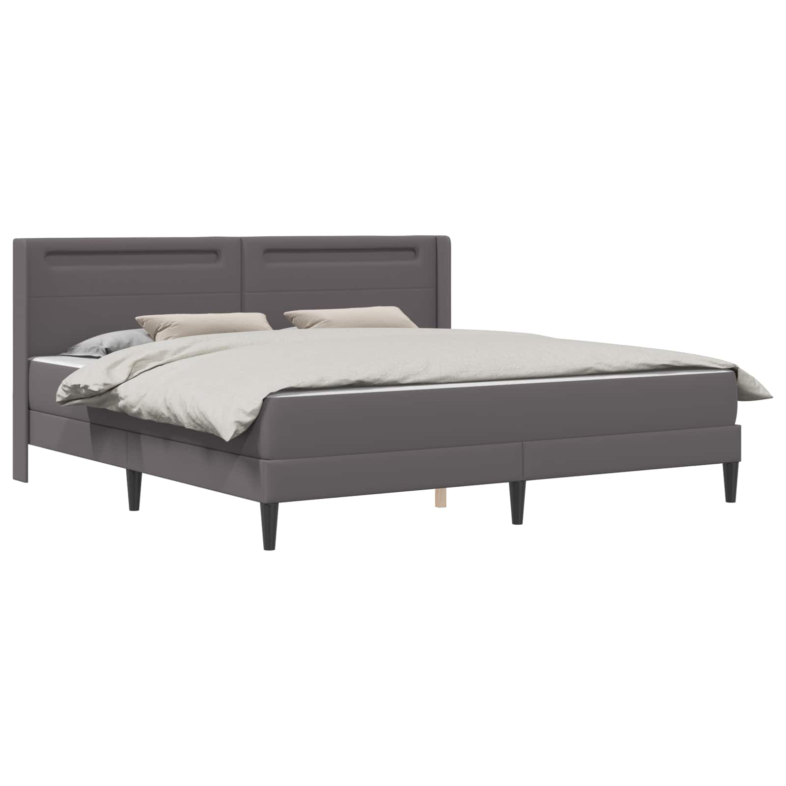 Cadre de lit avec matelas Gris 180 x 200 cm Simili cuir - XIOS