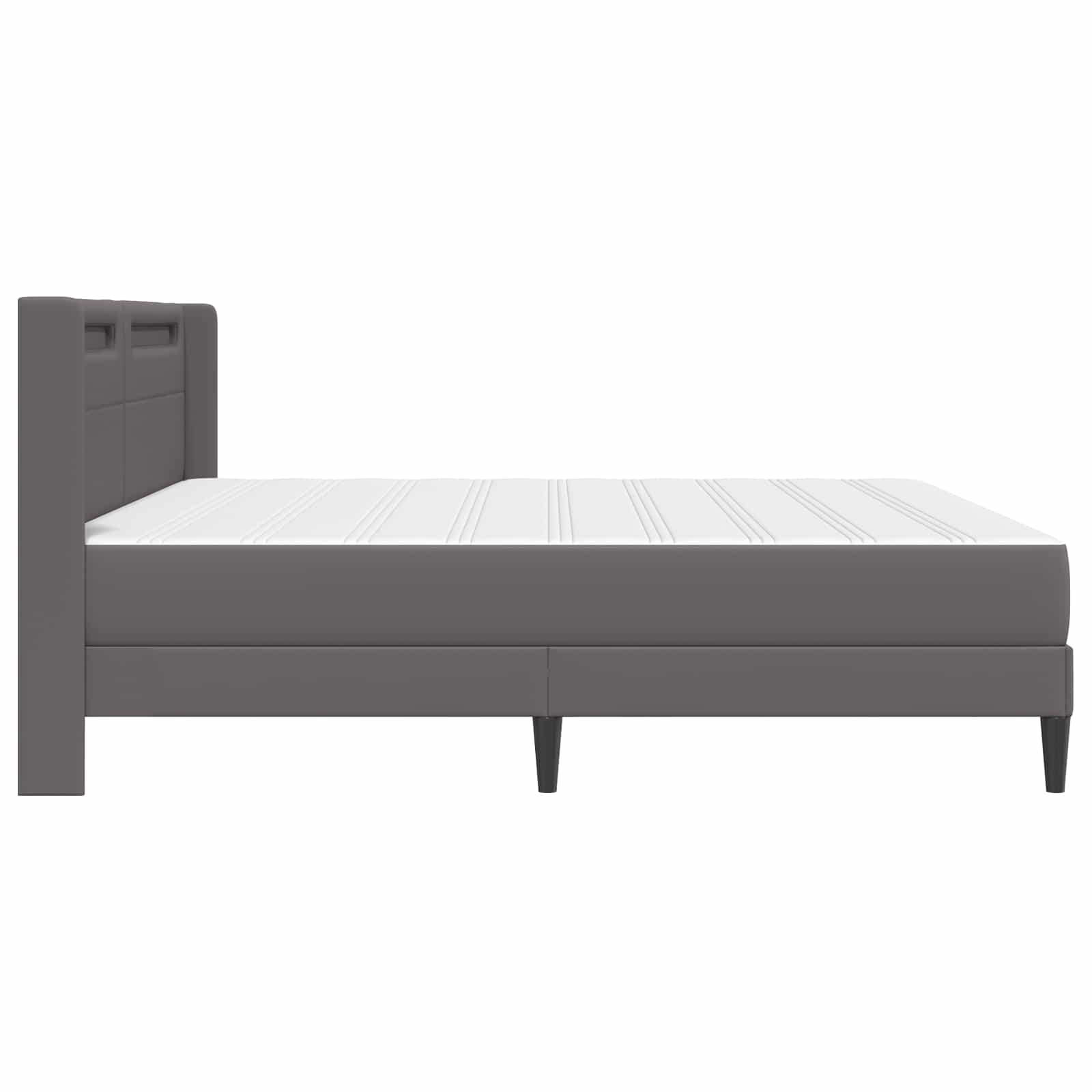 Cadre de lit avec matelas Gris 180 x 200 cm Simili cuir - XIOS