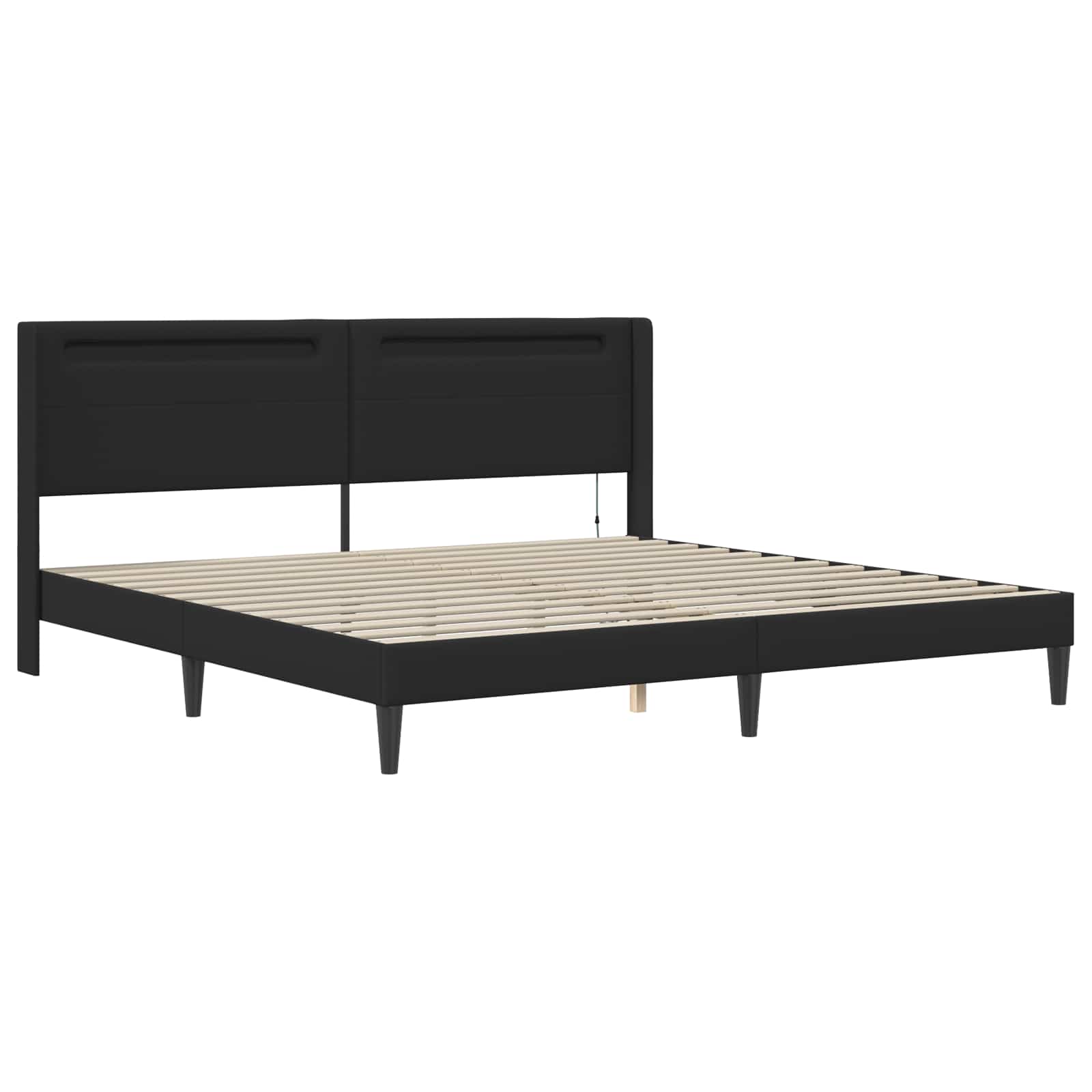 Cadre de lit avec matelas Noir 180 x 200 cm Simili cuir - XIOS