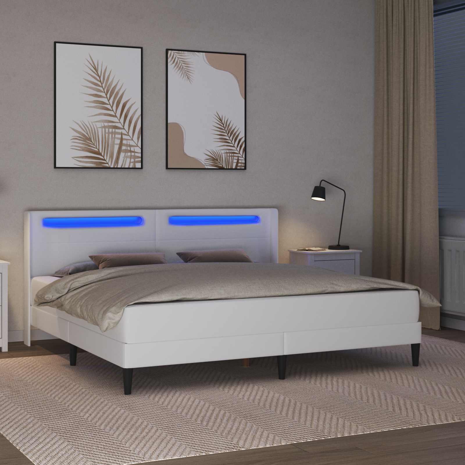 Cadre de lit avec matelas Blanc 180 x 200 cm Simili cuir - XIOS