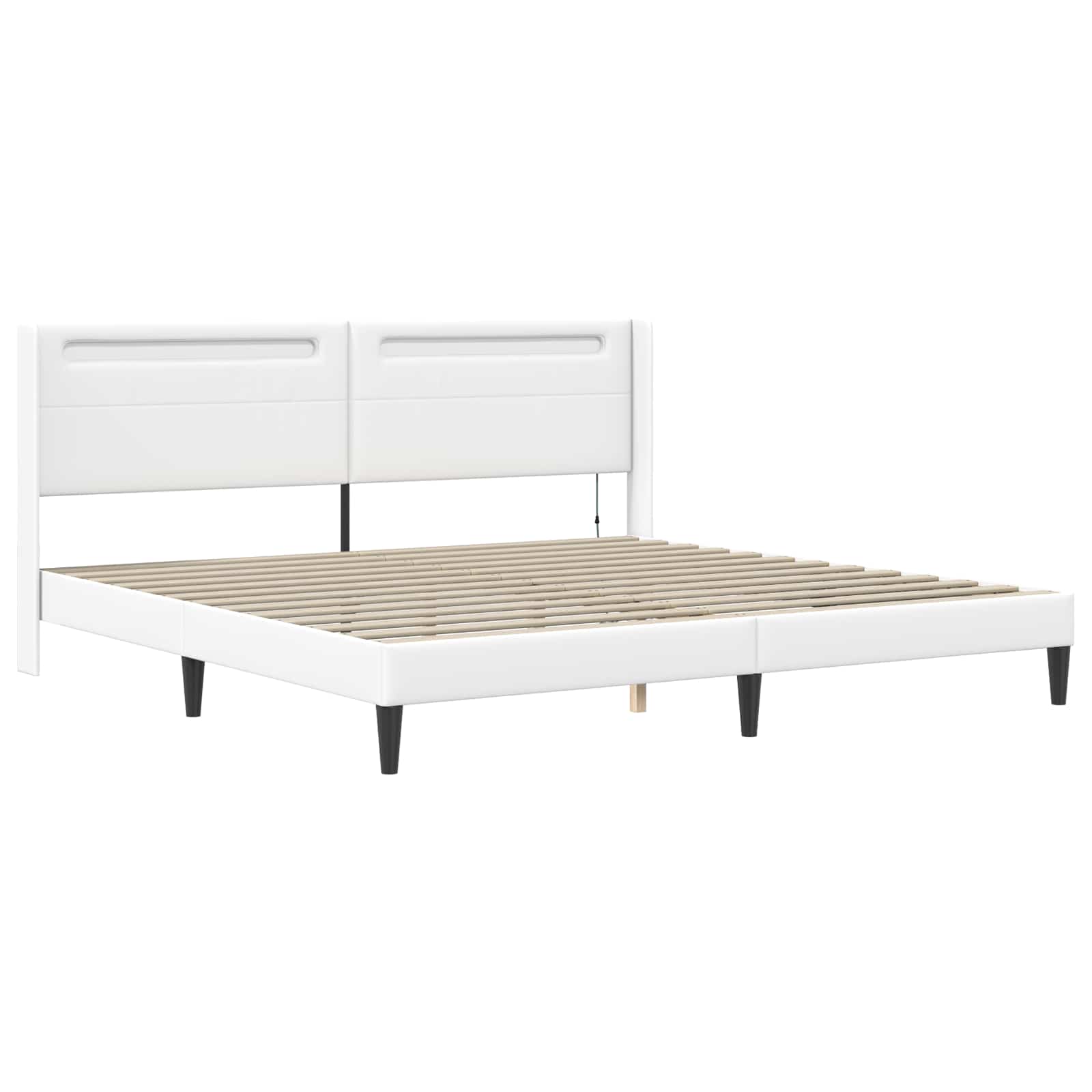Cadre de lit avec matelas Blanc 180 x 200 cm Simili cuir - XIOS
