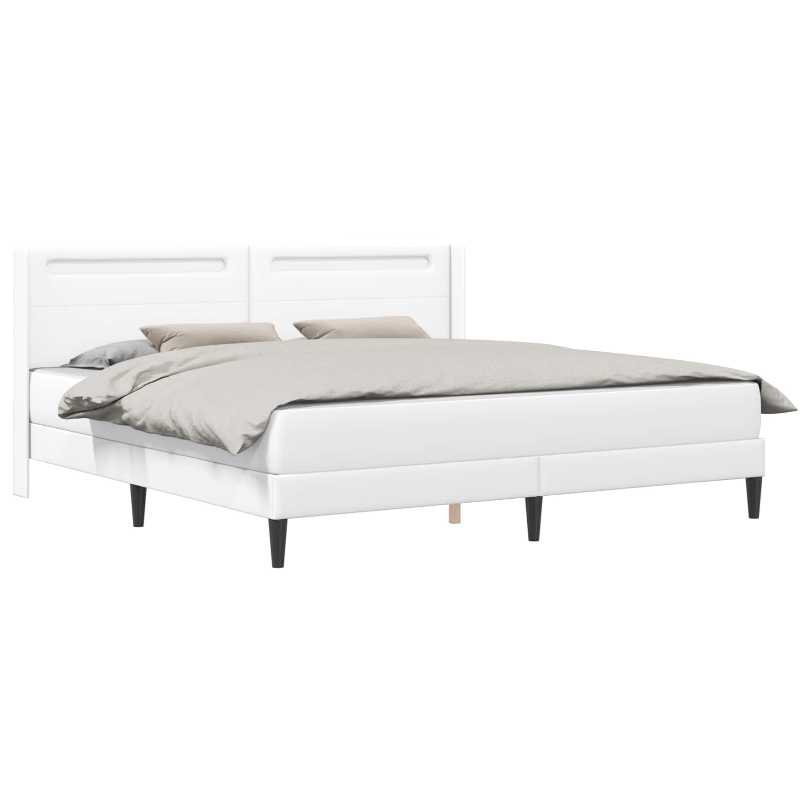 Cadre de lit avec matelas Blanc 180 x 200 cm Simili cuir - XIOS