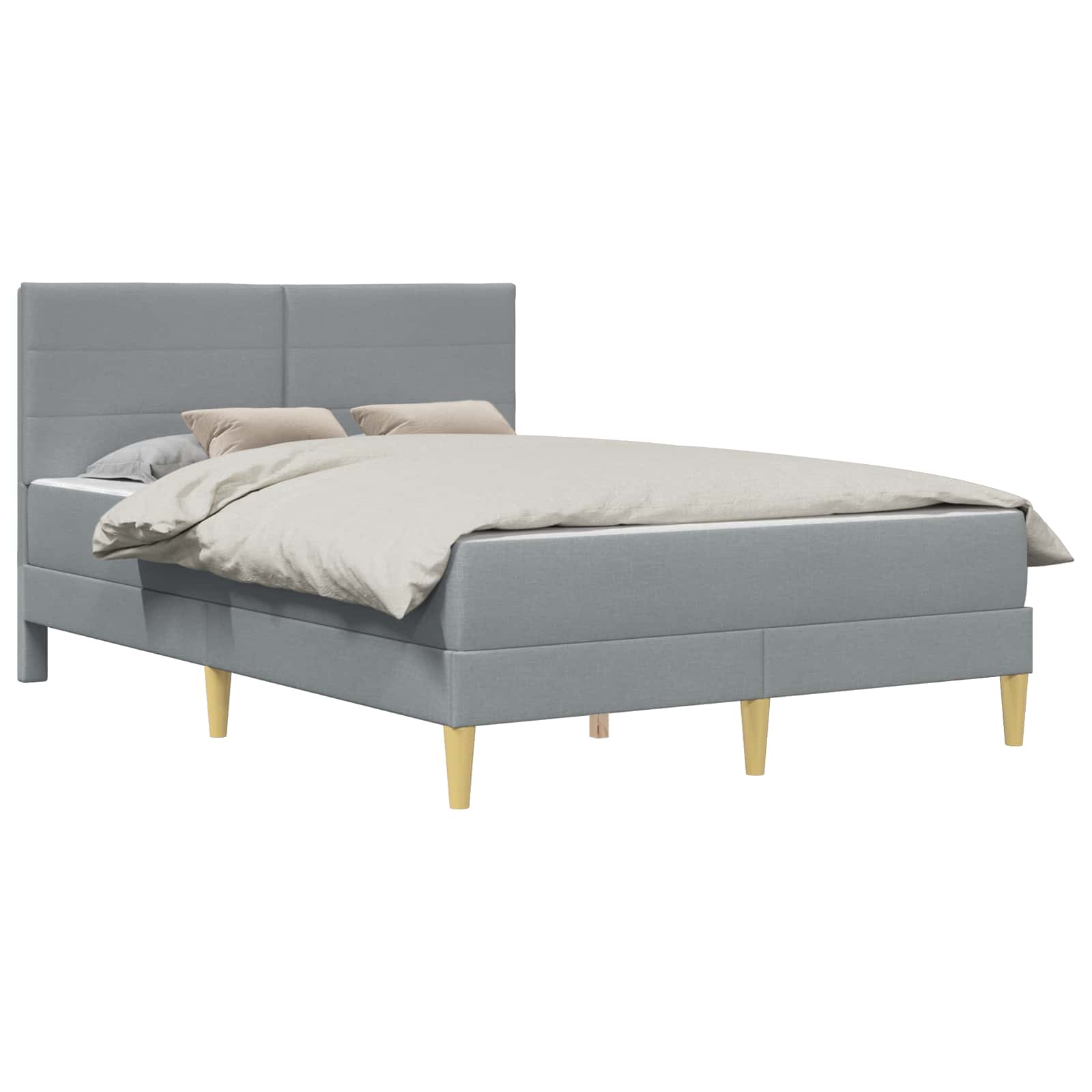 Cadre de lit vidaXL Gris clair 120 x 190 cm Polyester - XIOS