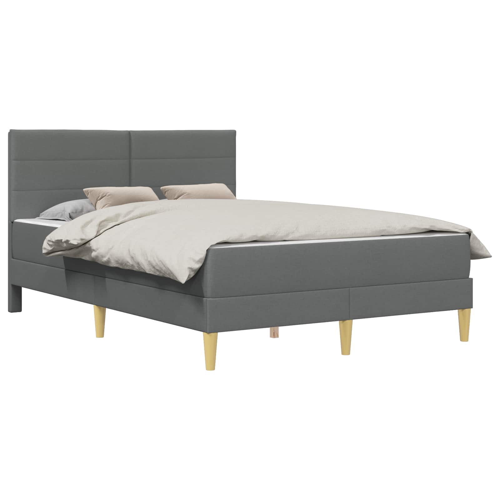 Cadre de lit Gris foncé 140 x 190 cm Polyester - XIOS