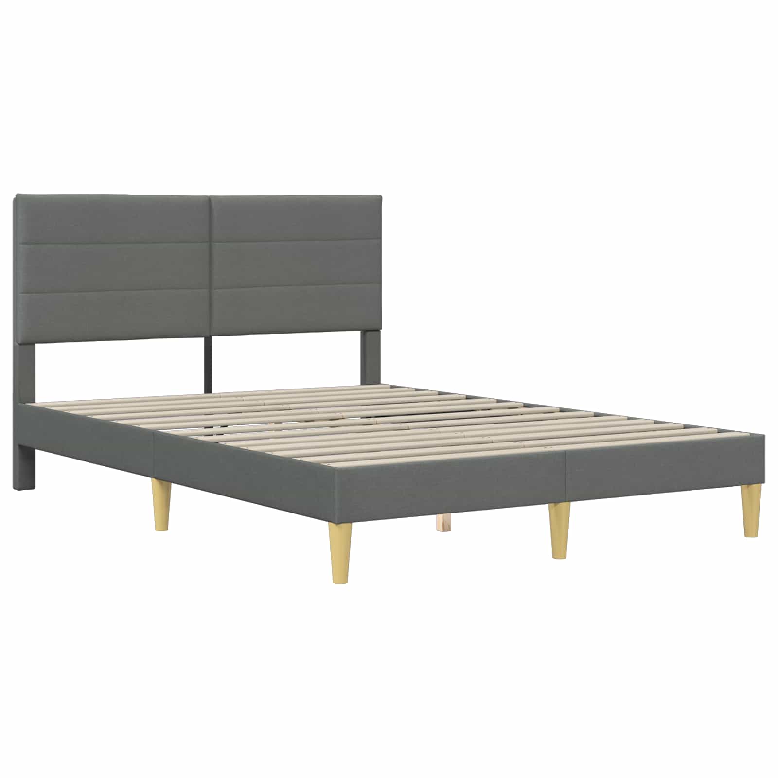 Cadre de lit Gris foncé 140 x 190 cm Polyester - XIOS