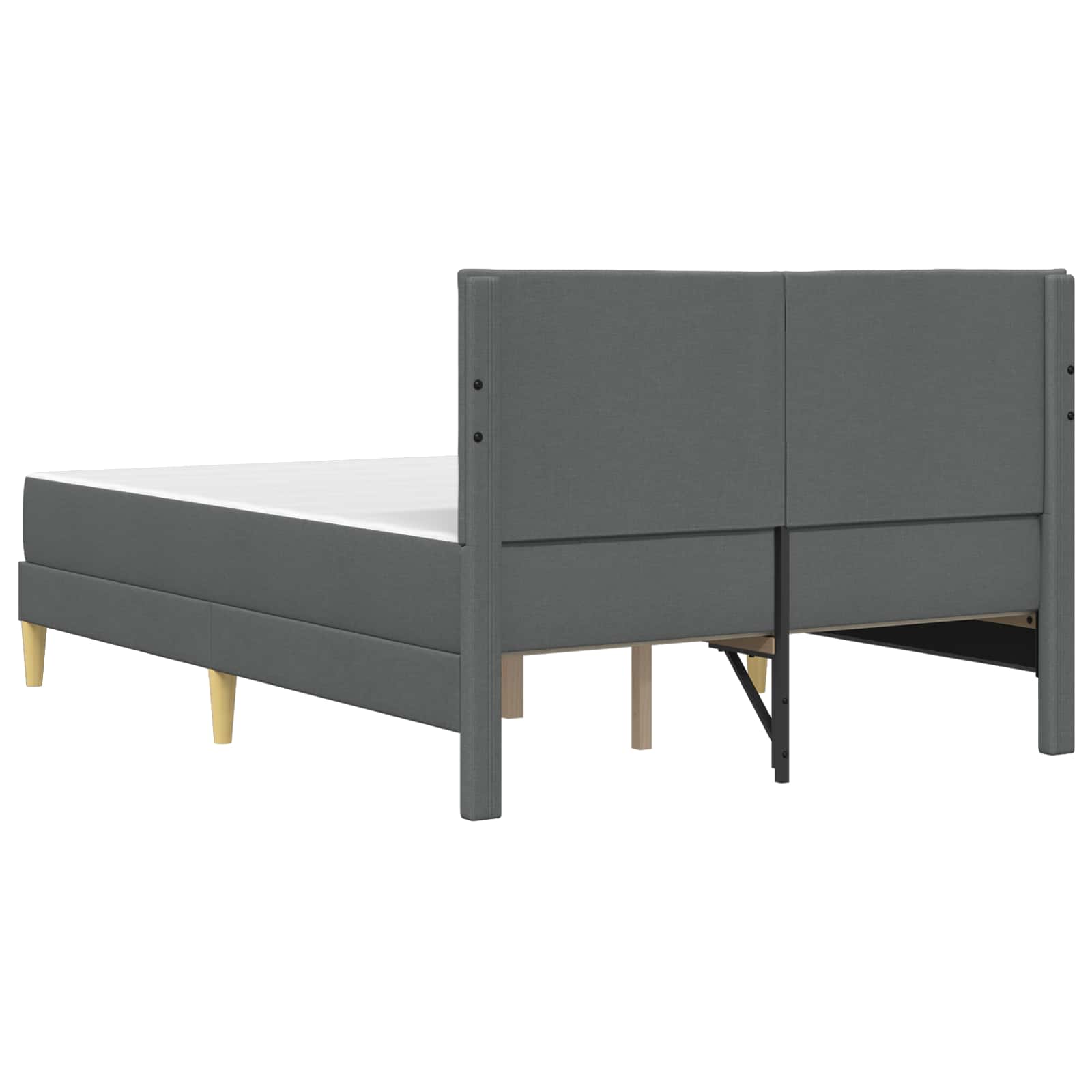 Cadre de lit Gris foncé 140 x 190 cm Polyester - XIOS