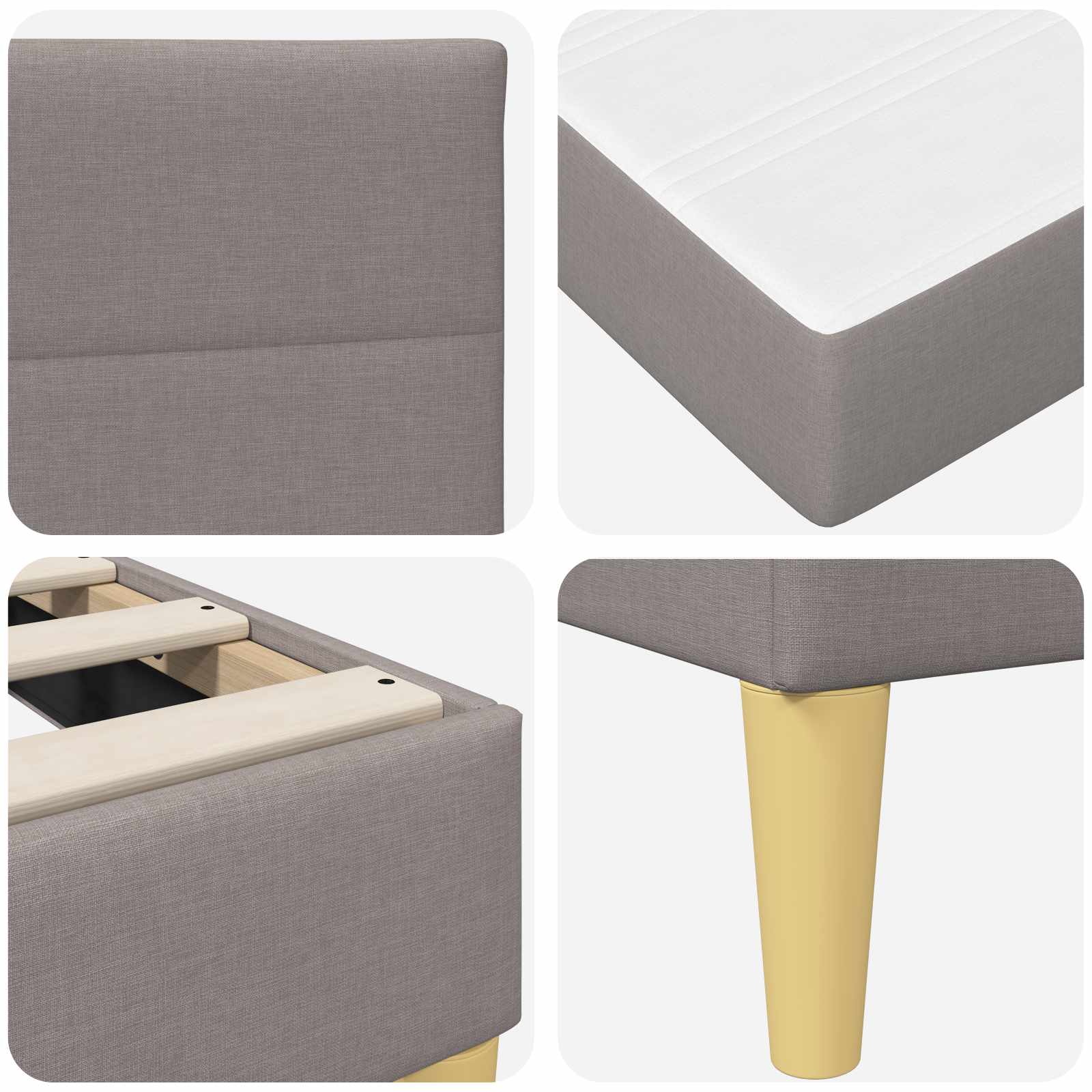 Cadre de lit Taupe 180 x 200 cm Polyester - XIOS