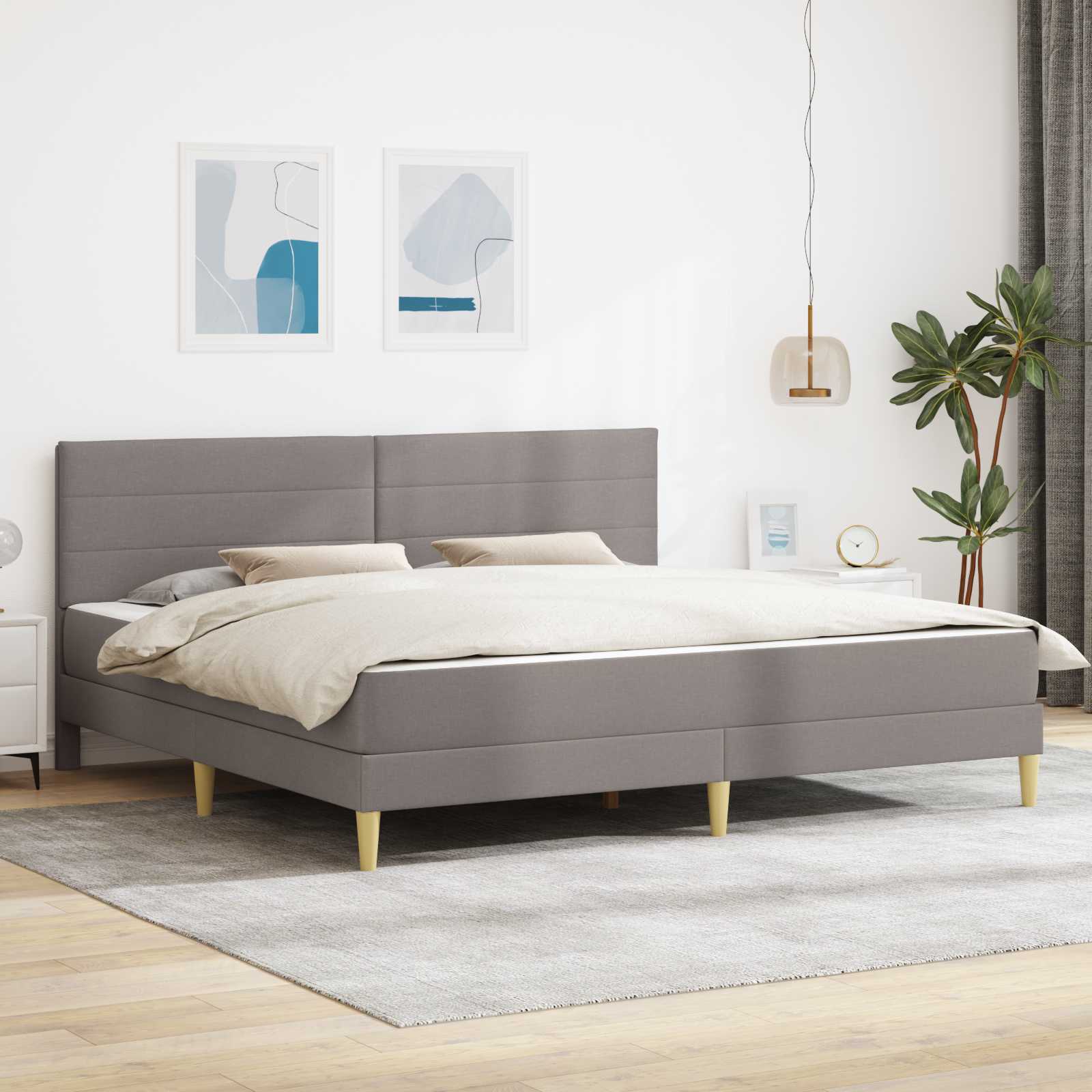 Cadre de lit Taupe 180 x 200 cm Polyester - XIOS