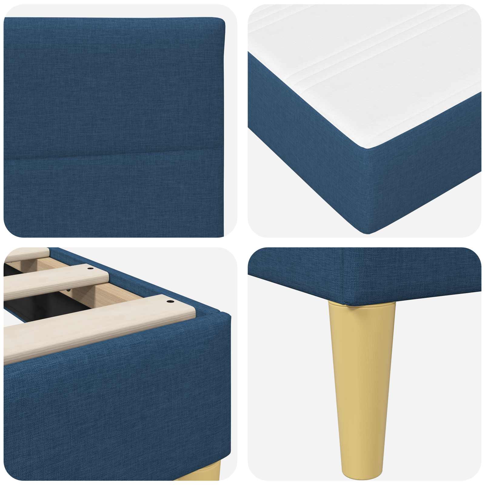 Cadre de lit Bleu 200 x 200 cm Polyester - XIOS