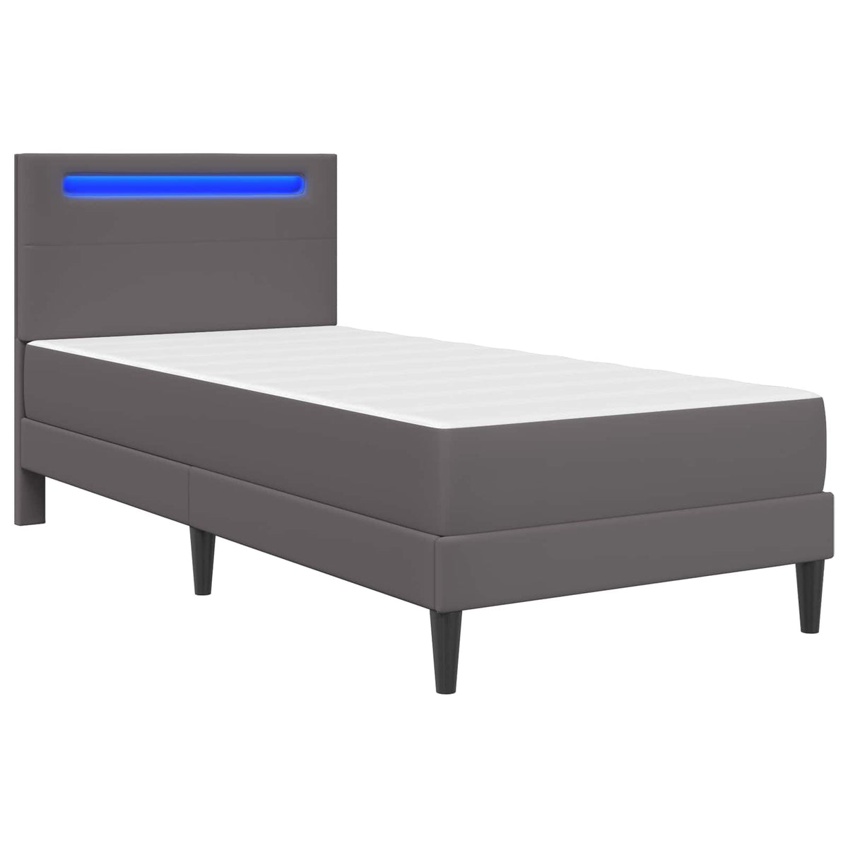 Cadre de lit avec matelas Gris 80 x 200 cm Simili cuir