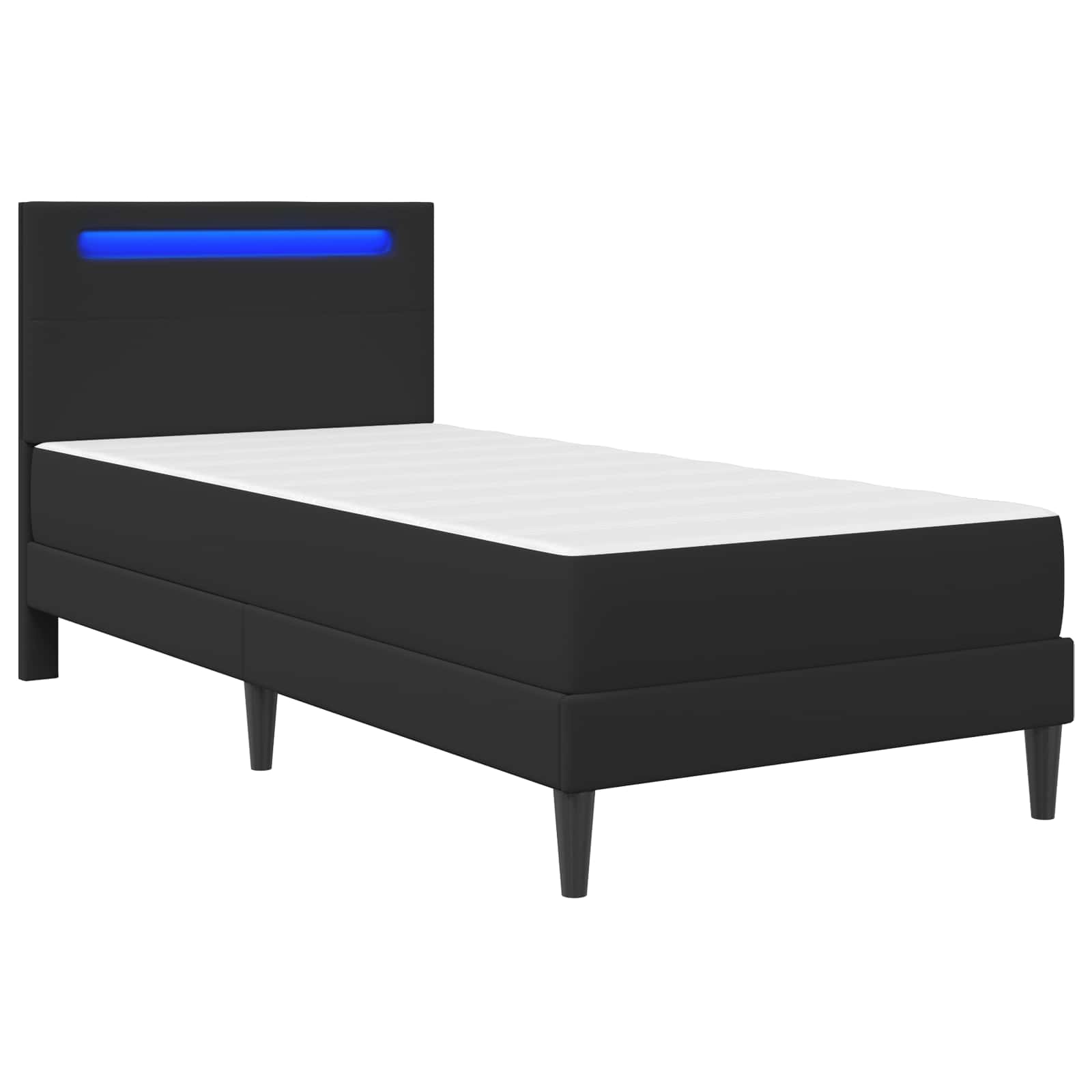 Cadre de lit avec bandes LED Noir 80 x 200 cm Simili cuir - XIOS