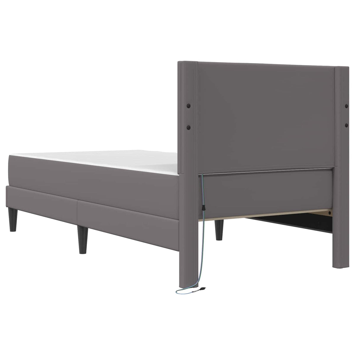 Cadre de lit avec matelas Gris 90 x 190 cm Simili cuir