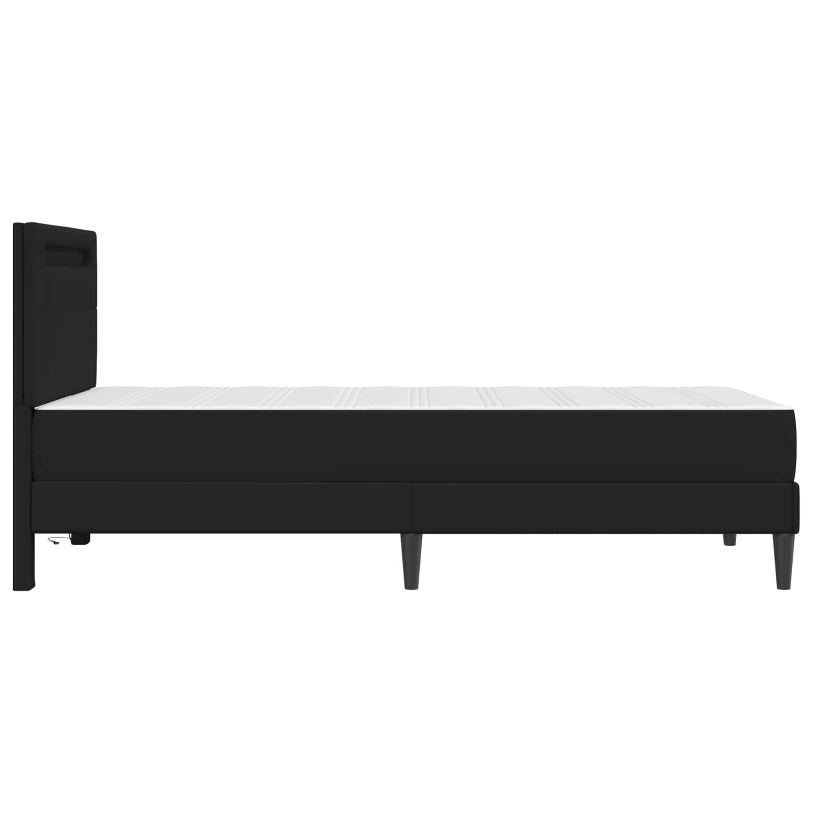 Cadre de lit avec bandes LED Noir 90 x 190 cm Simili cuir - XIOS