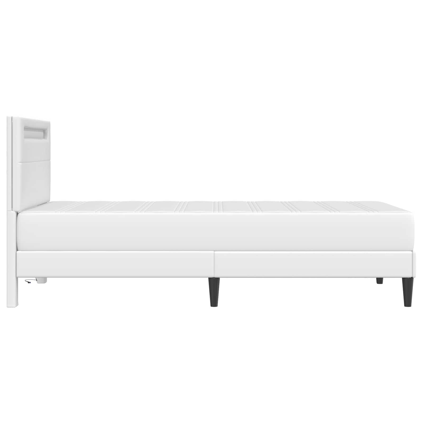 Cadre de lit avec bandes LED Blanc 90 x 190 cm Simili cuir - XIOS