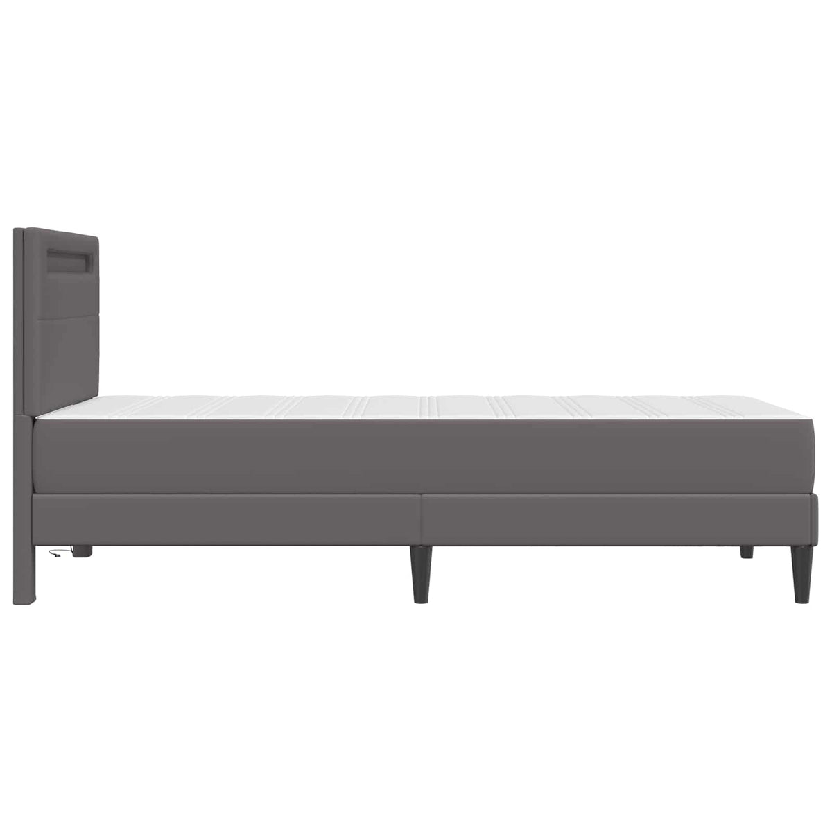 Cadre de lit avec matelas Gris 90 x 200 cm Simili cuir
