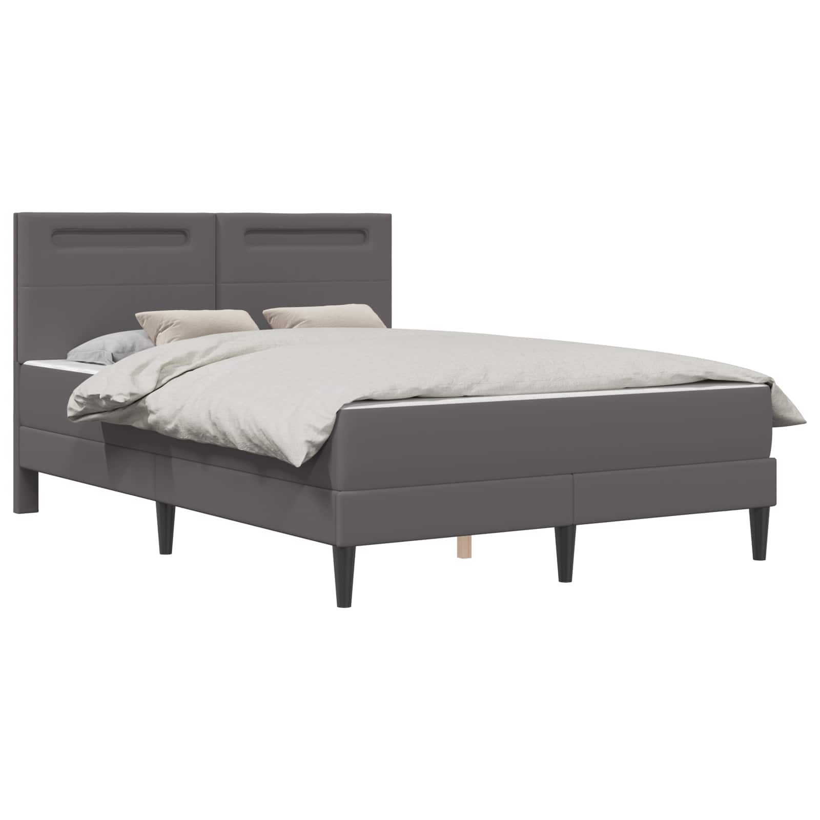 Cadre de lit avec bandes LED Gris 120 x 190 cm Simili cuir - XIOS