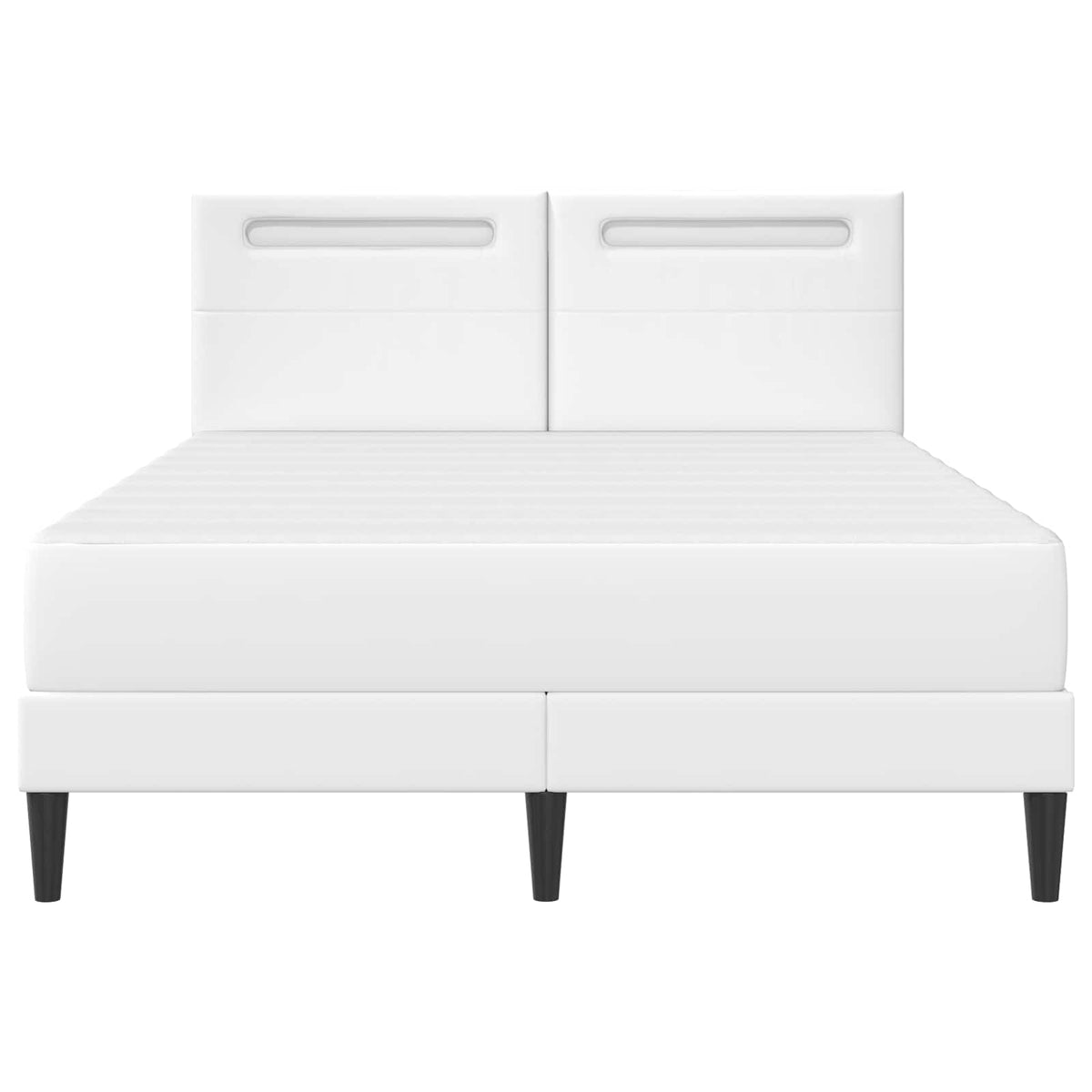 Cadre de lit avec matelas Blanc 120 x 190 cm Simili cuir