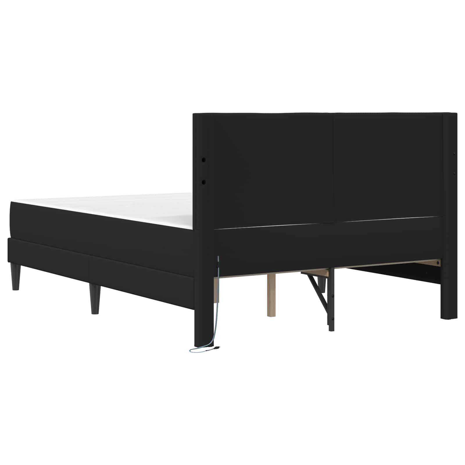 Cadre de lit avec bandes LED Noir 140 x 190 cm Simili cuir - XIOS