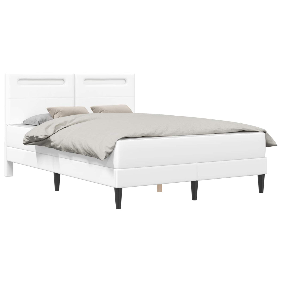 Cadre de lit avec matelas Blanc 140 x 190 cm Simili cuir
