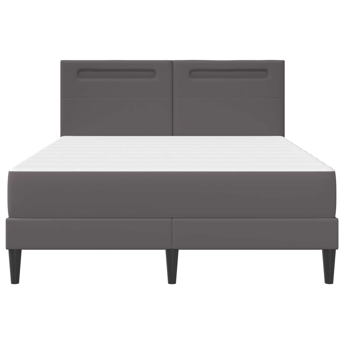 Cadre de lit avec matelas Gris 140 x 200 cm Simili cuir