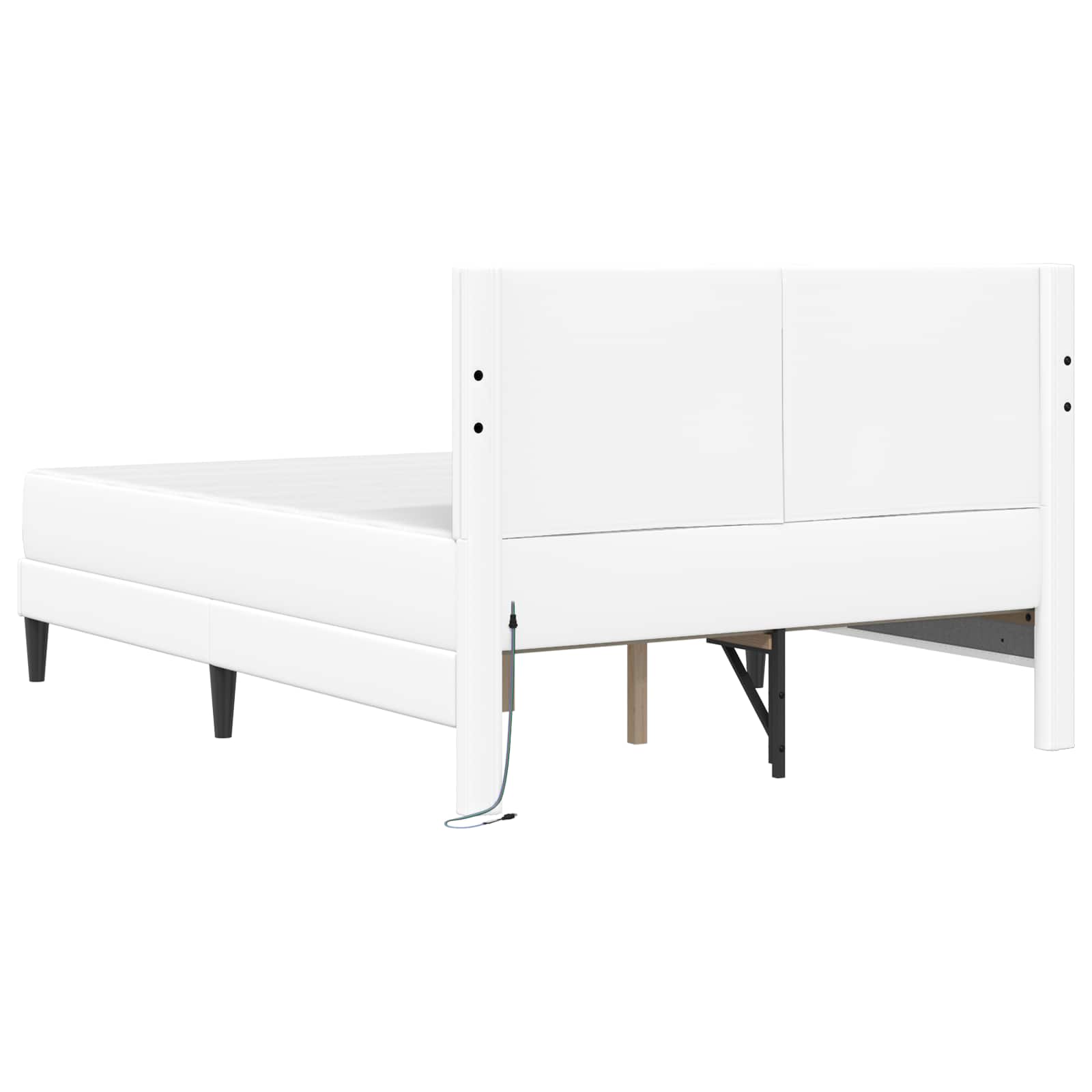 Cadre de lit avec bandes LED Blanc 140 x 200 cm Simili cuir - XIOS