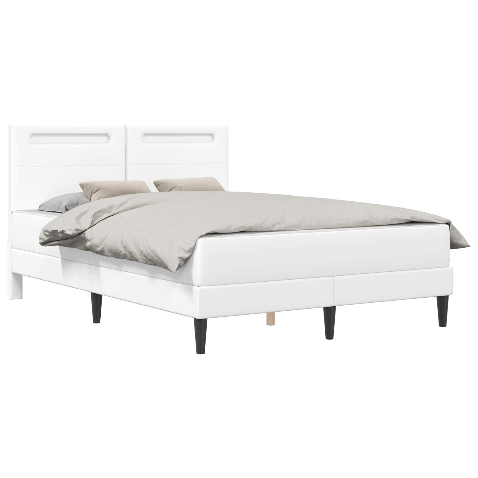 Cadre de lit avec bandes LED Blanc 140 x 200 cm Simili cuir - XIOS