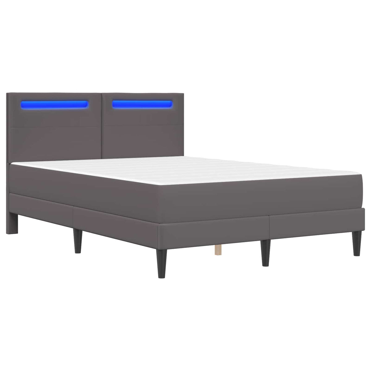 Cadre de lit avec matelas Gris 160 x 200 cm Simili cuir