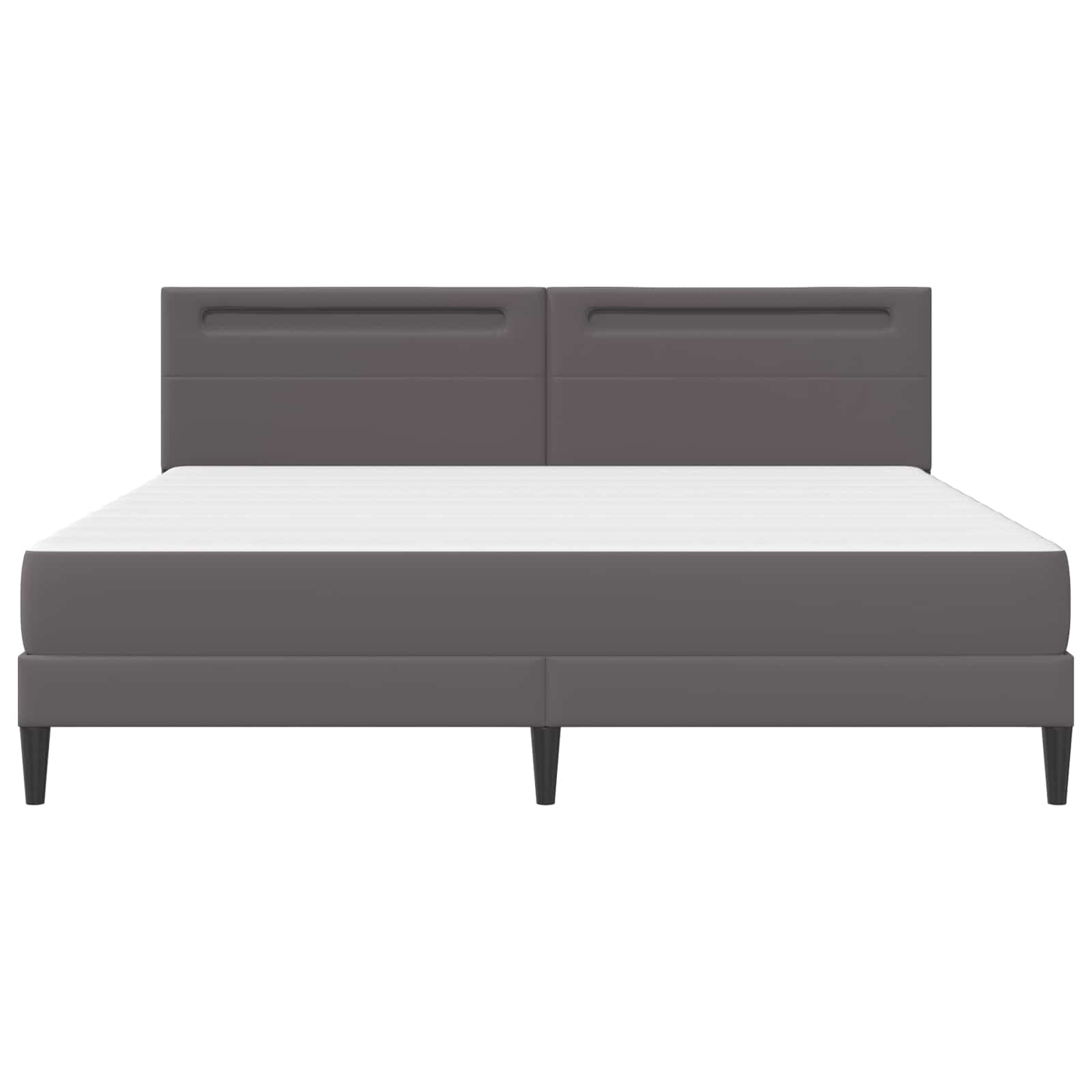 Cadre de lit avec bandes LED Gris 180 x 200 cm Simili cuir - XIOS