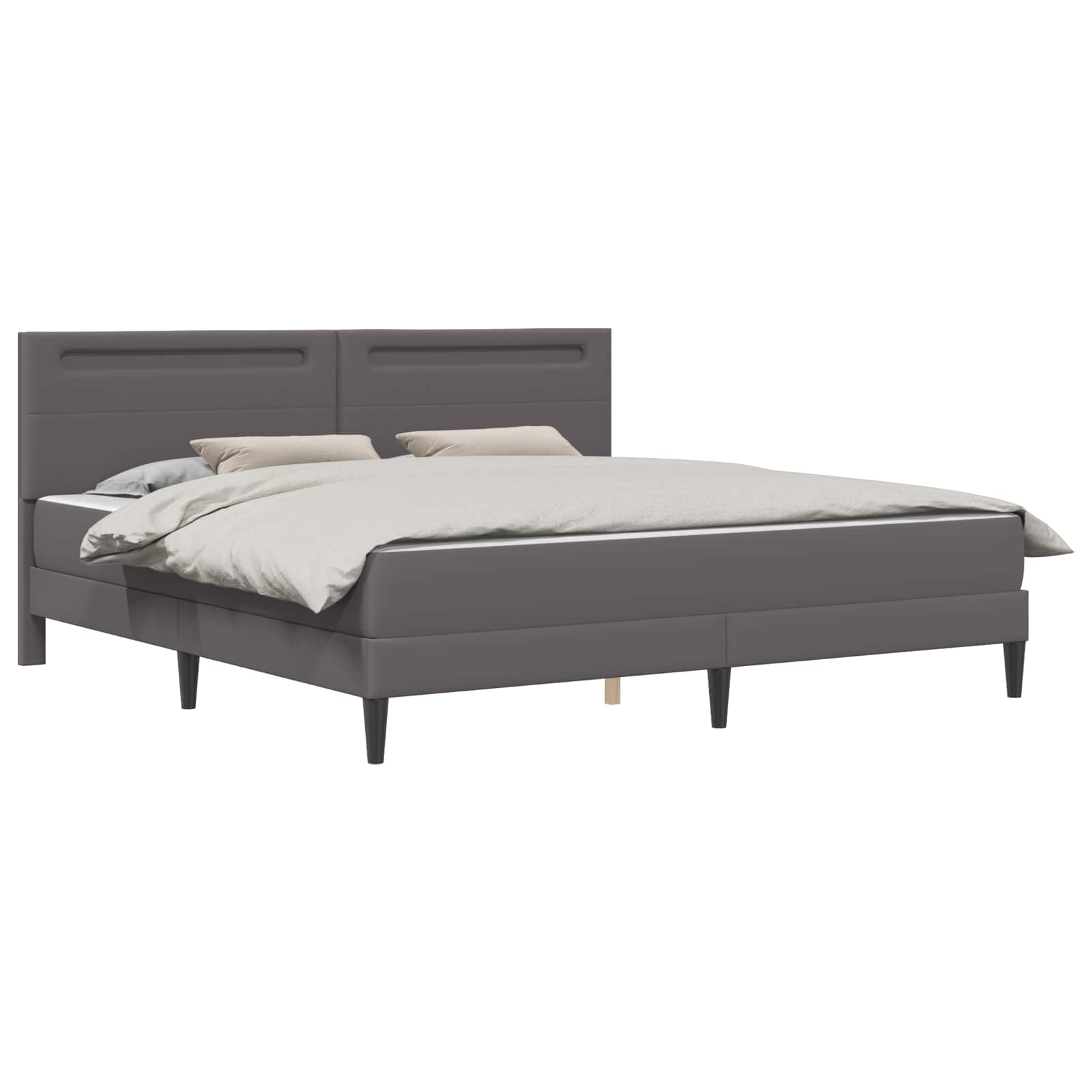 Cadre de lit avec bandes LED Gris 180 x 200 cm Simili cuir - XIOS