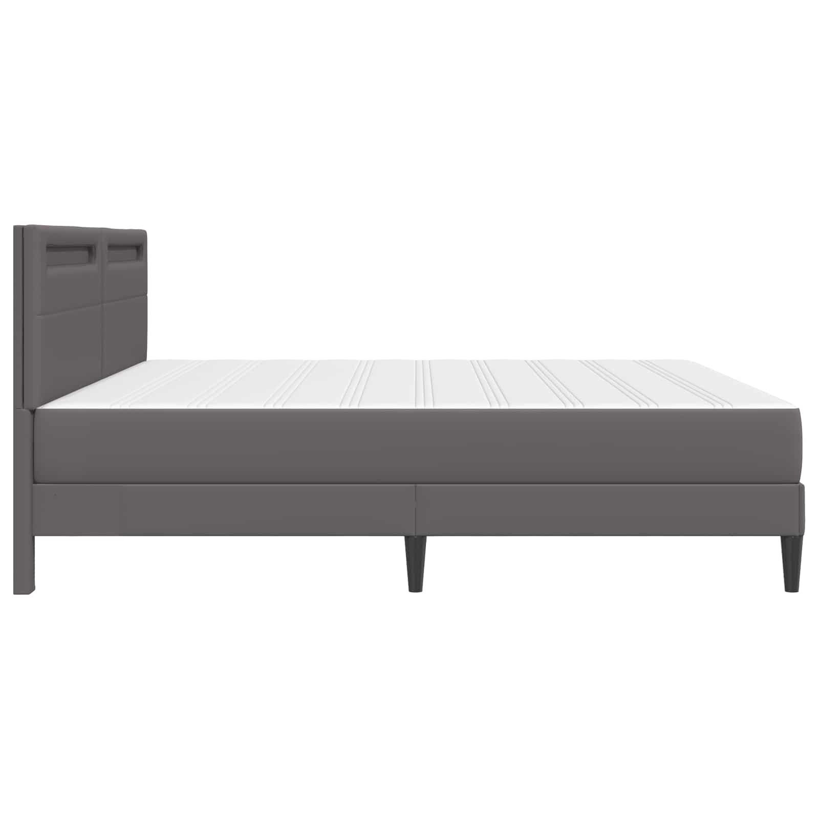 Cadre de lit avec bandes LED Gris 180 x 200 cm Simili cuir - XIOS