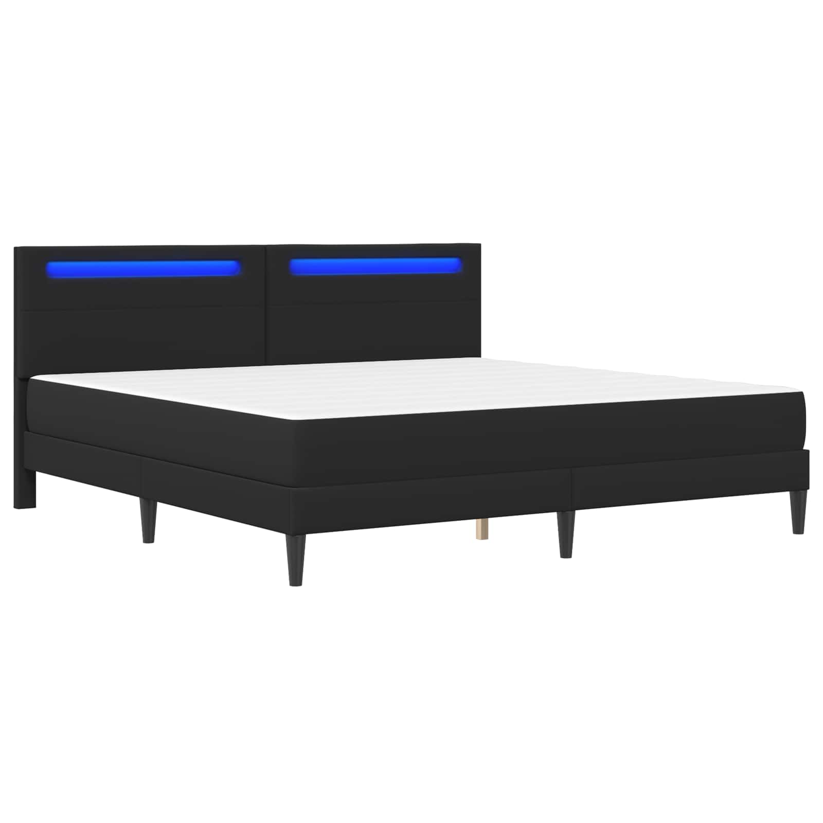 Cadre de lit avec bandes LED Noir 180 x 200 cm Simili cuir - XIOS