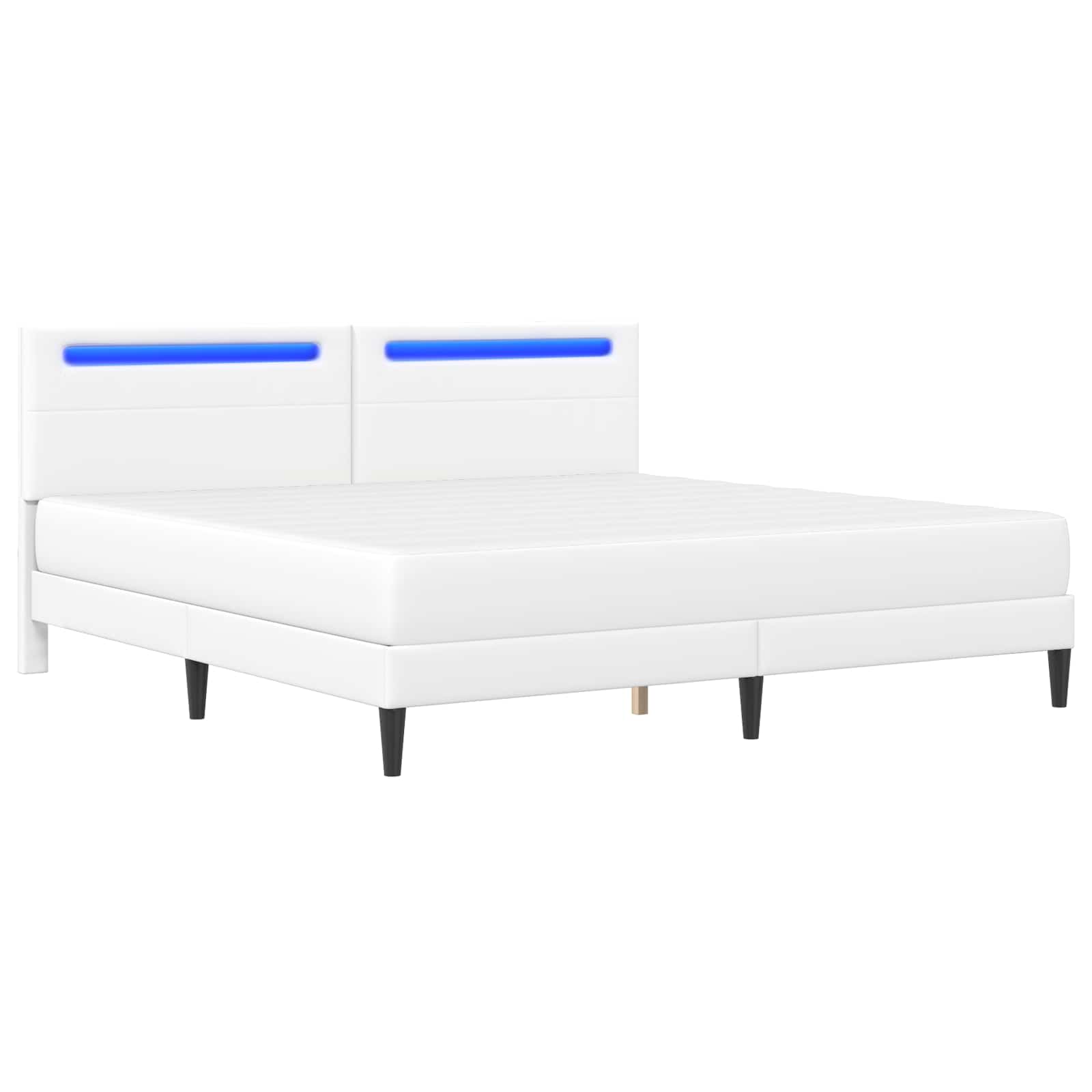 Cadre de lit avec bandes LED Blanc 180 x 200 cm Simili cuir - XIOS