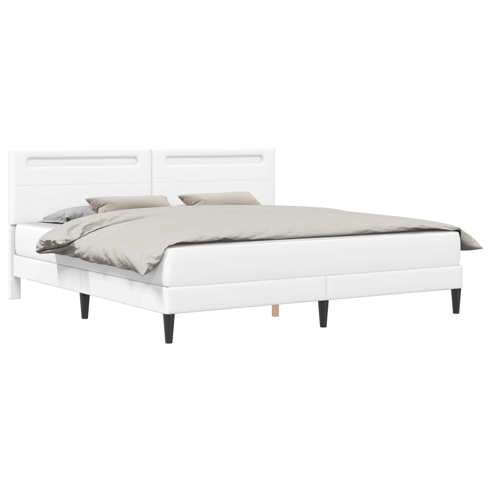 Cadre de lit avec bandes LED Blanc 180 x 200 cm Simili cuir - XIOS