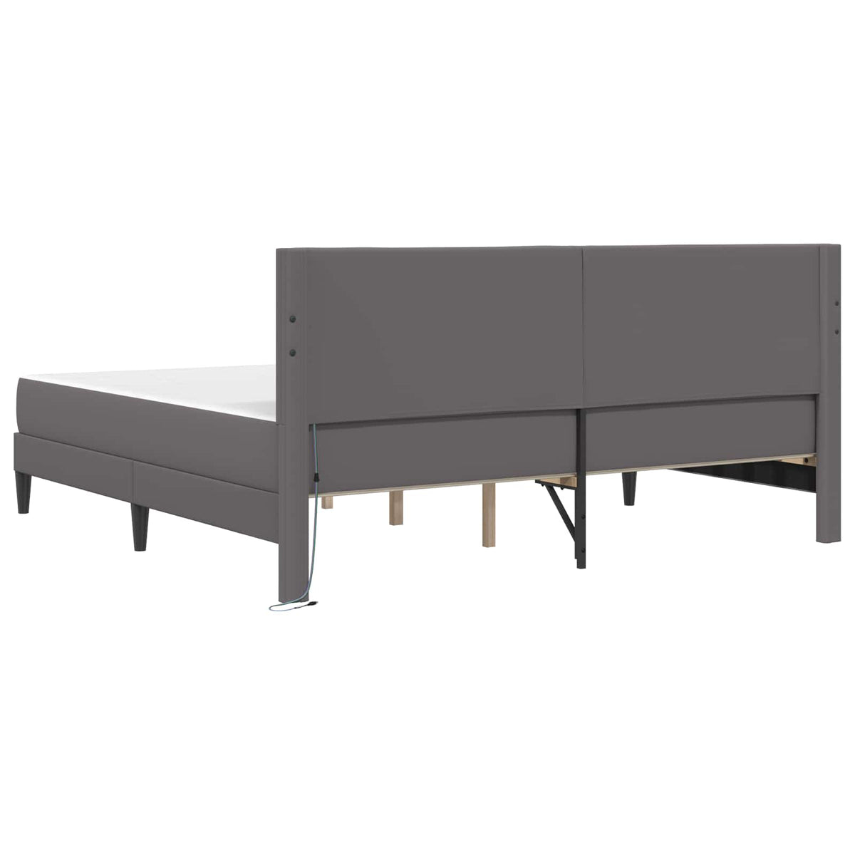 Cadre de lit avec matelas Gris 200 x 200 cm Simili cuir