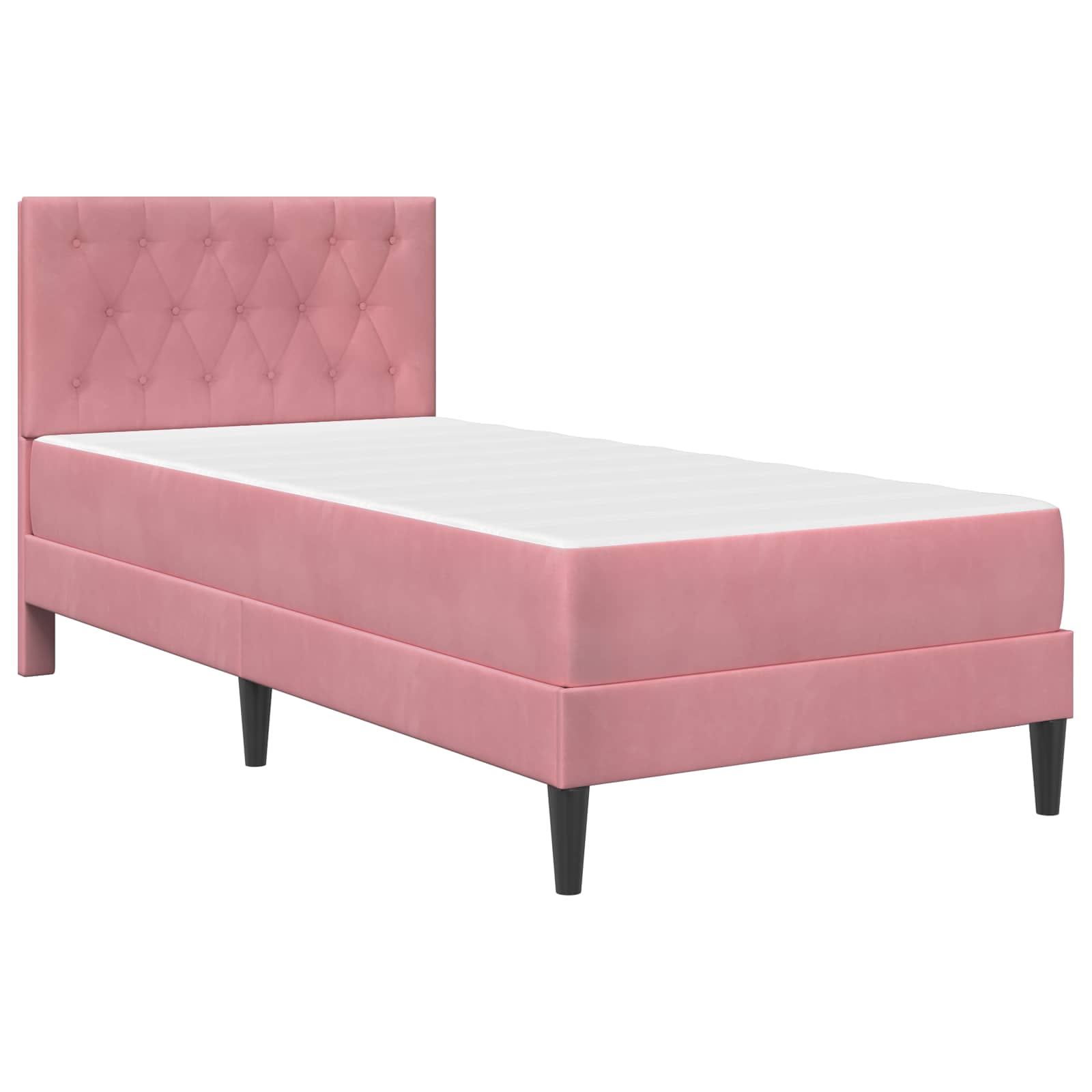 Cadre de lit avec matelas Rose 80 x 200 cm Velours - XIOS