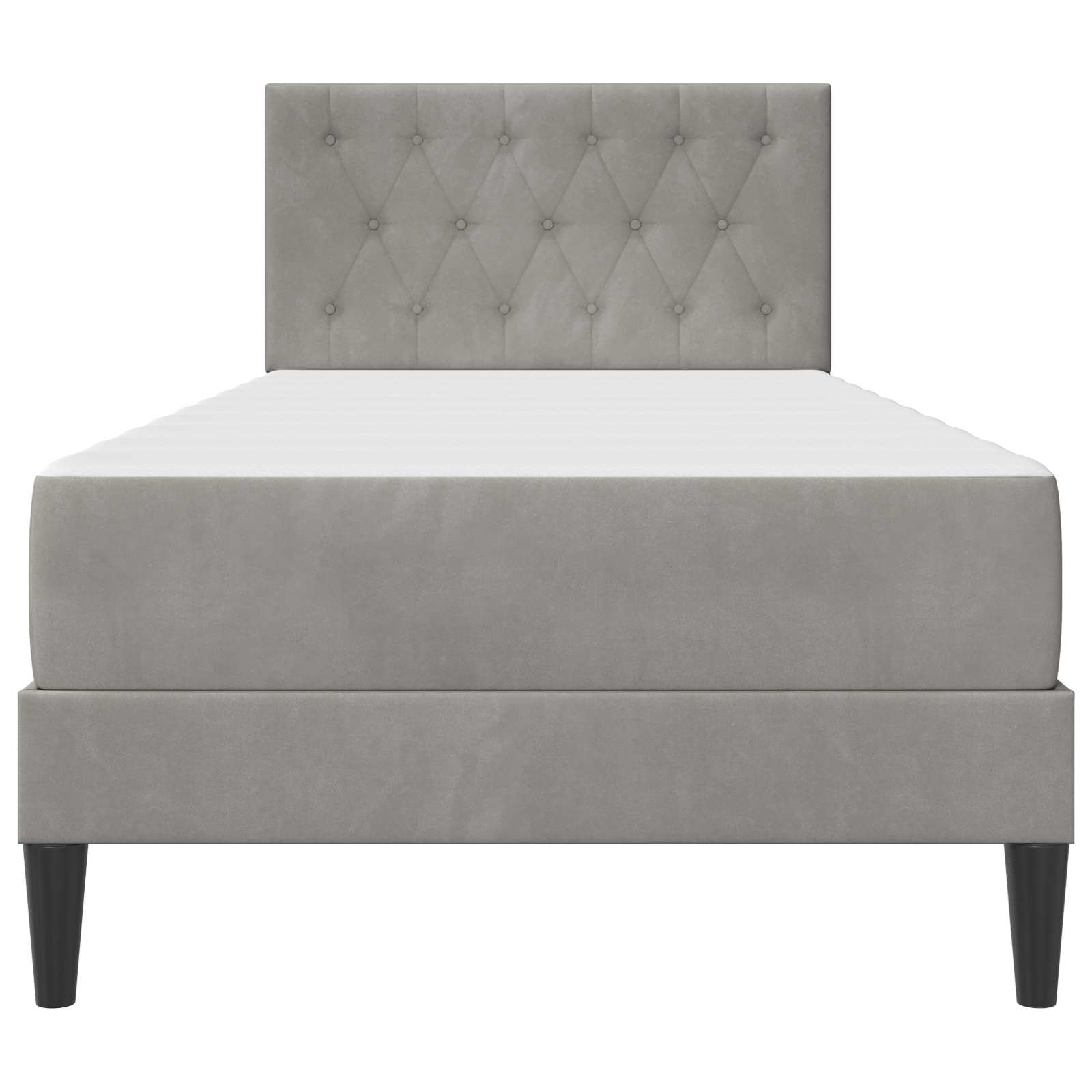 Cadre de lit avec matelas Gris clair 90 x 190 cm Velours - XIOS