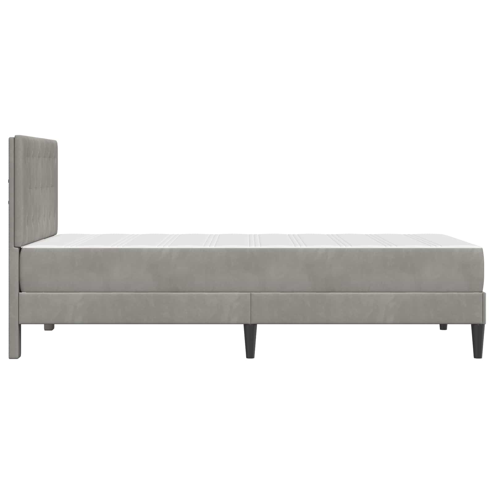 Cadre de lit avec matelas Gris clair 90 x 190 cm Velours - XIOS