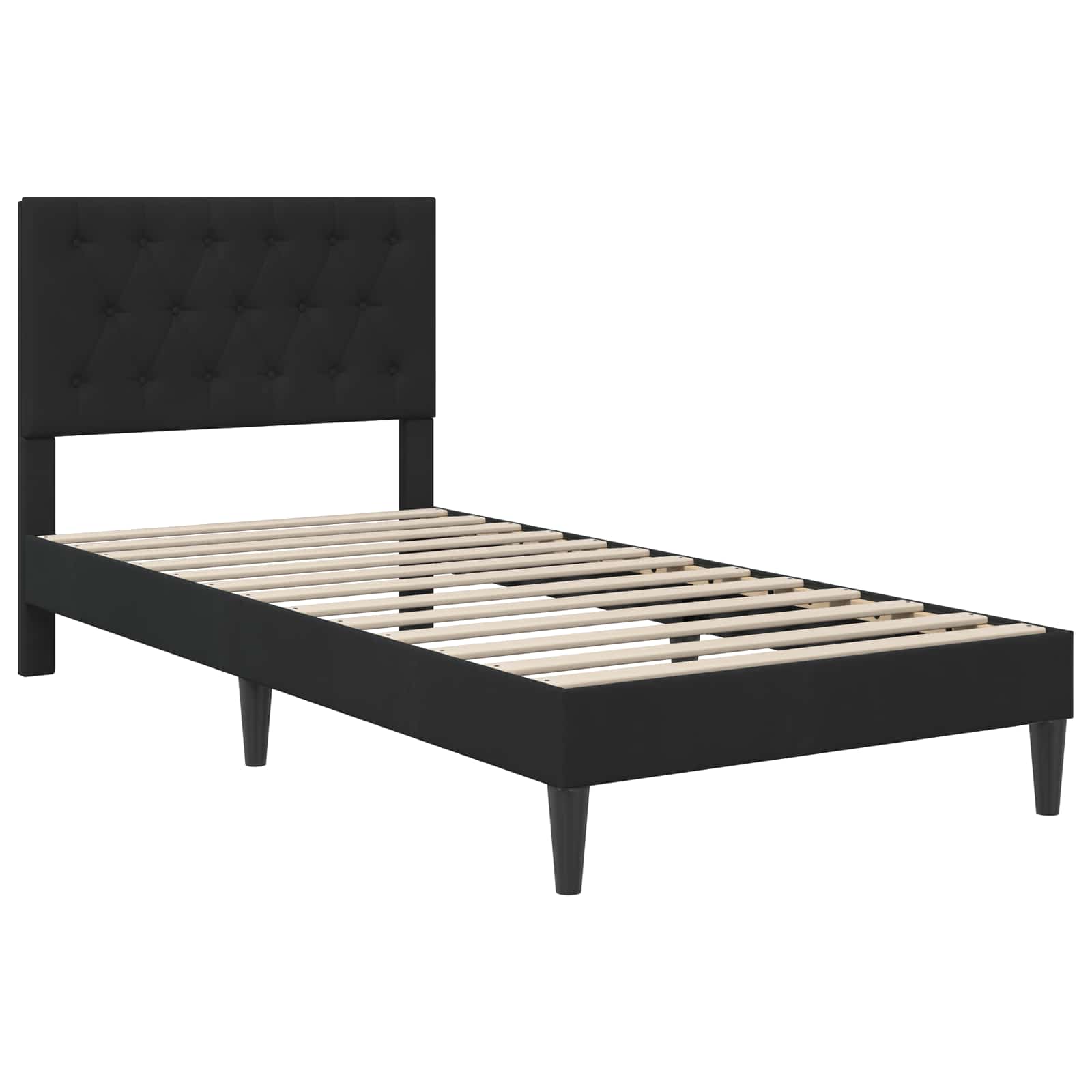 Cadre de lit avec matelas Noir 90 x 190 cm Velours - XIOS