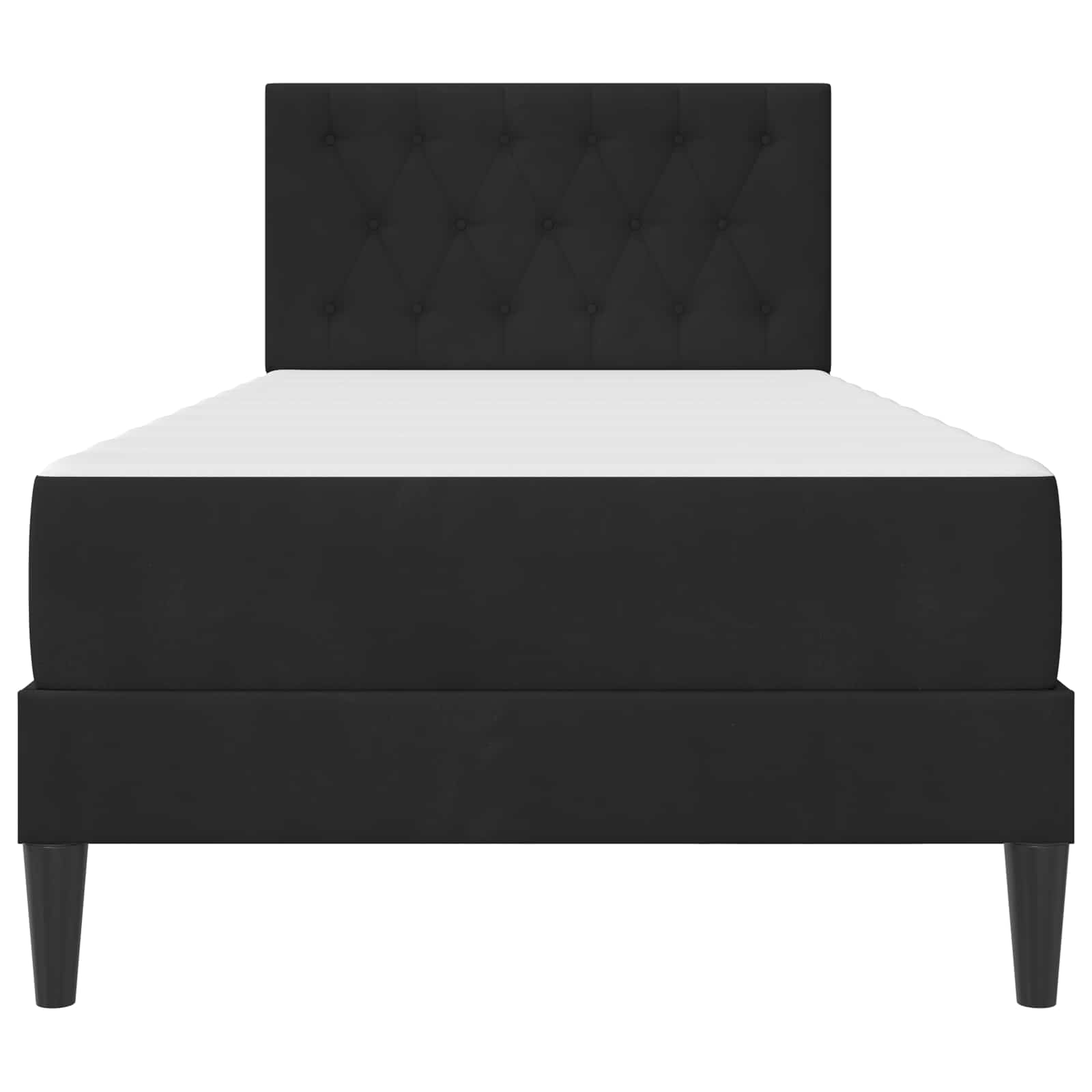 Cadre de lit avec matelas Noir 90 x 190 cm Velours - XIOS