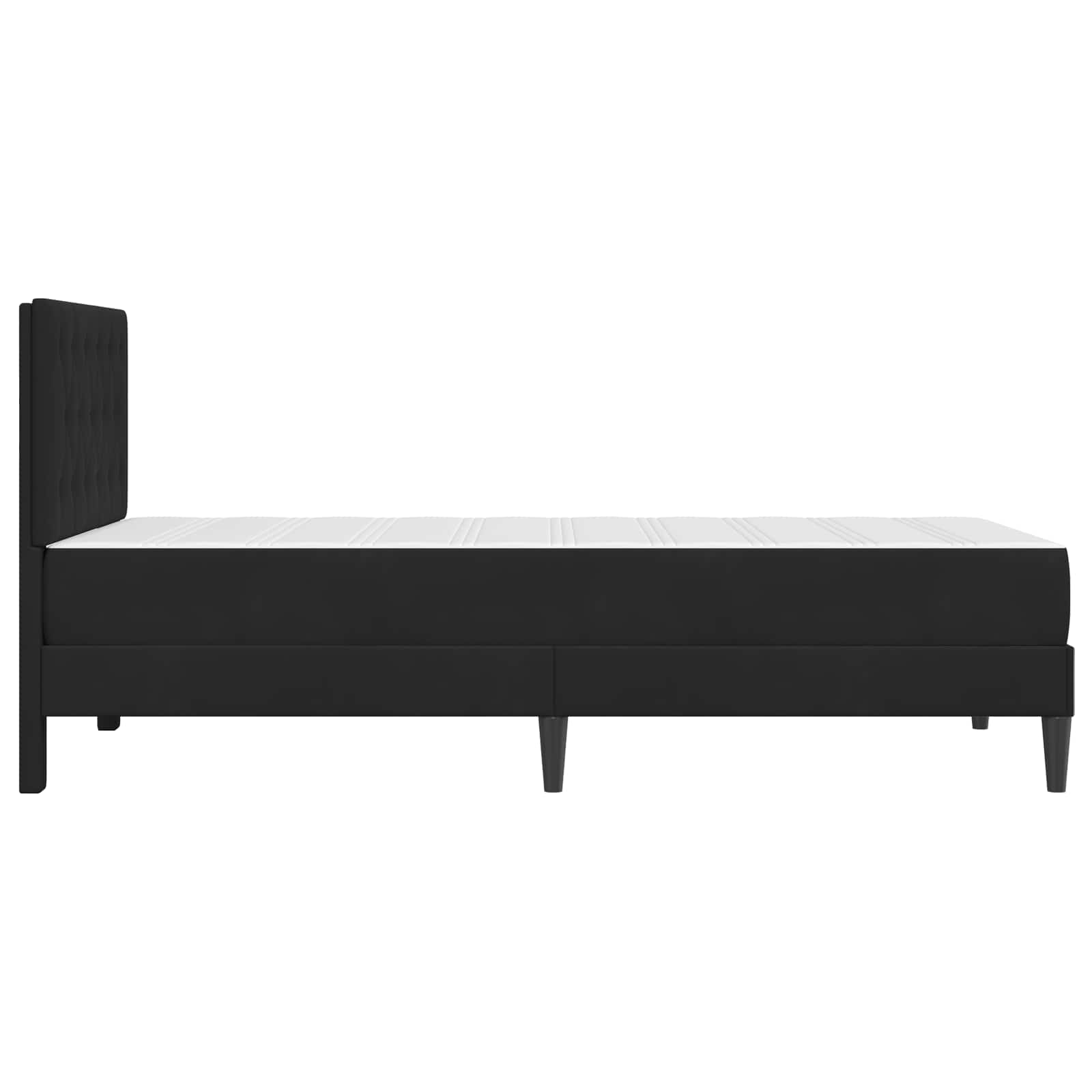Cadre de lit avec matelas Noir 90 x 190 cm Velours - XIOS