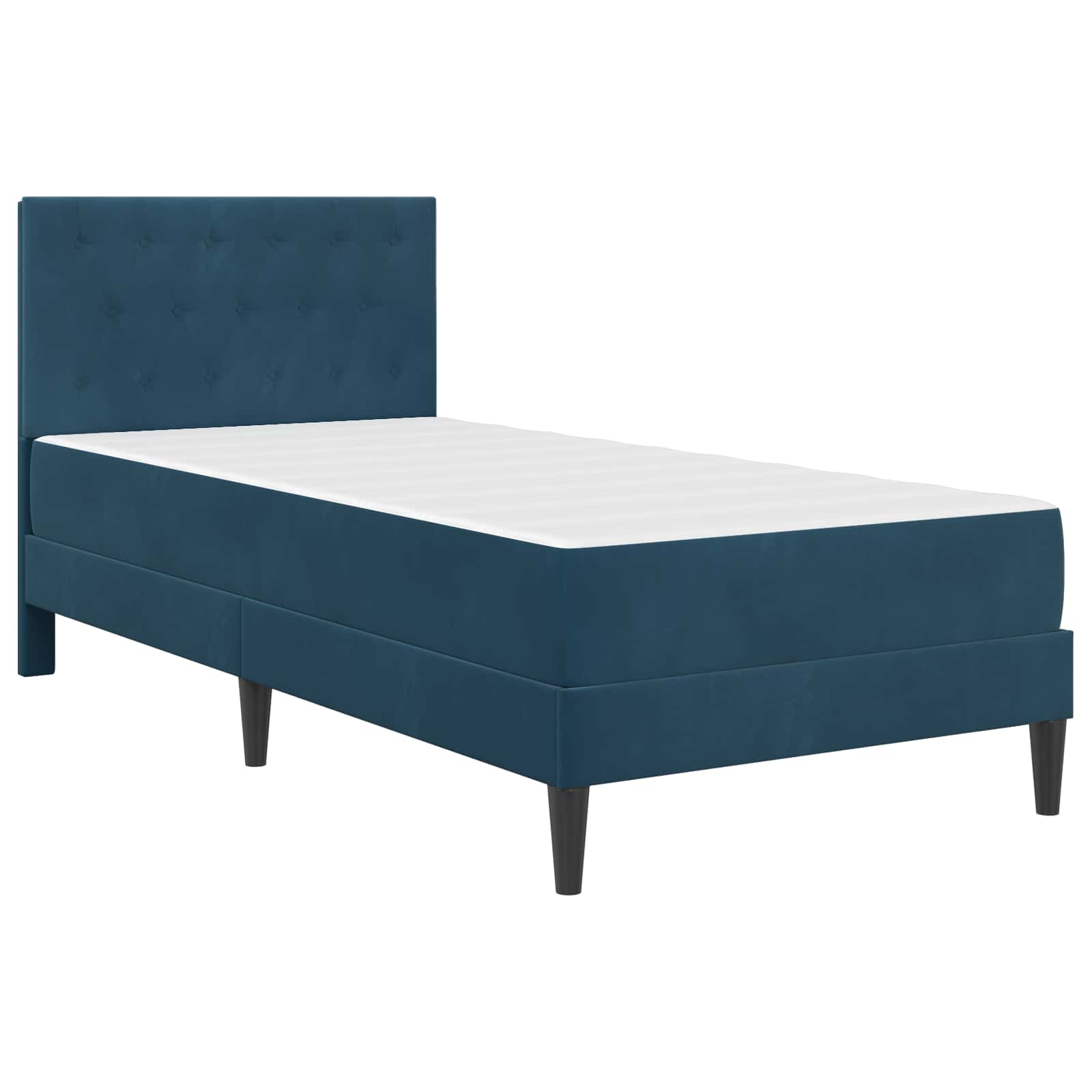Cadre de lit avec matelas Bleu 90 x 190 cm Velours - XIOS