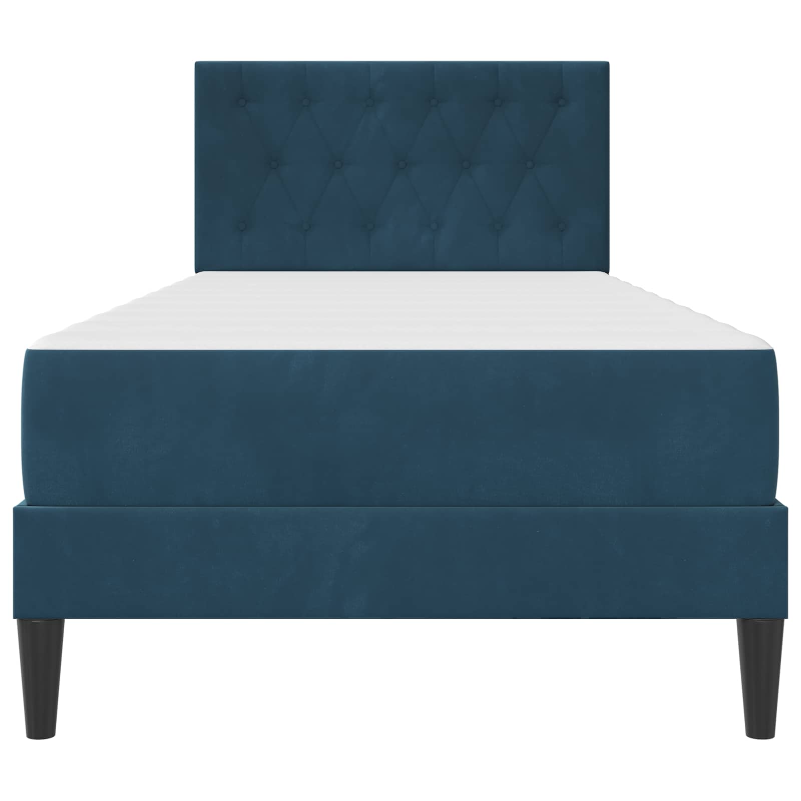 Cadre de lit avec matelas Bleu 90 x 190 cm Velours - XIOS