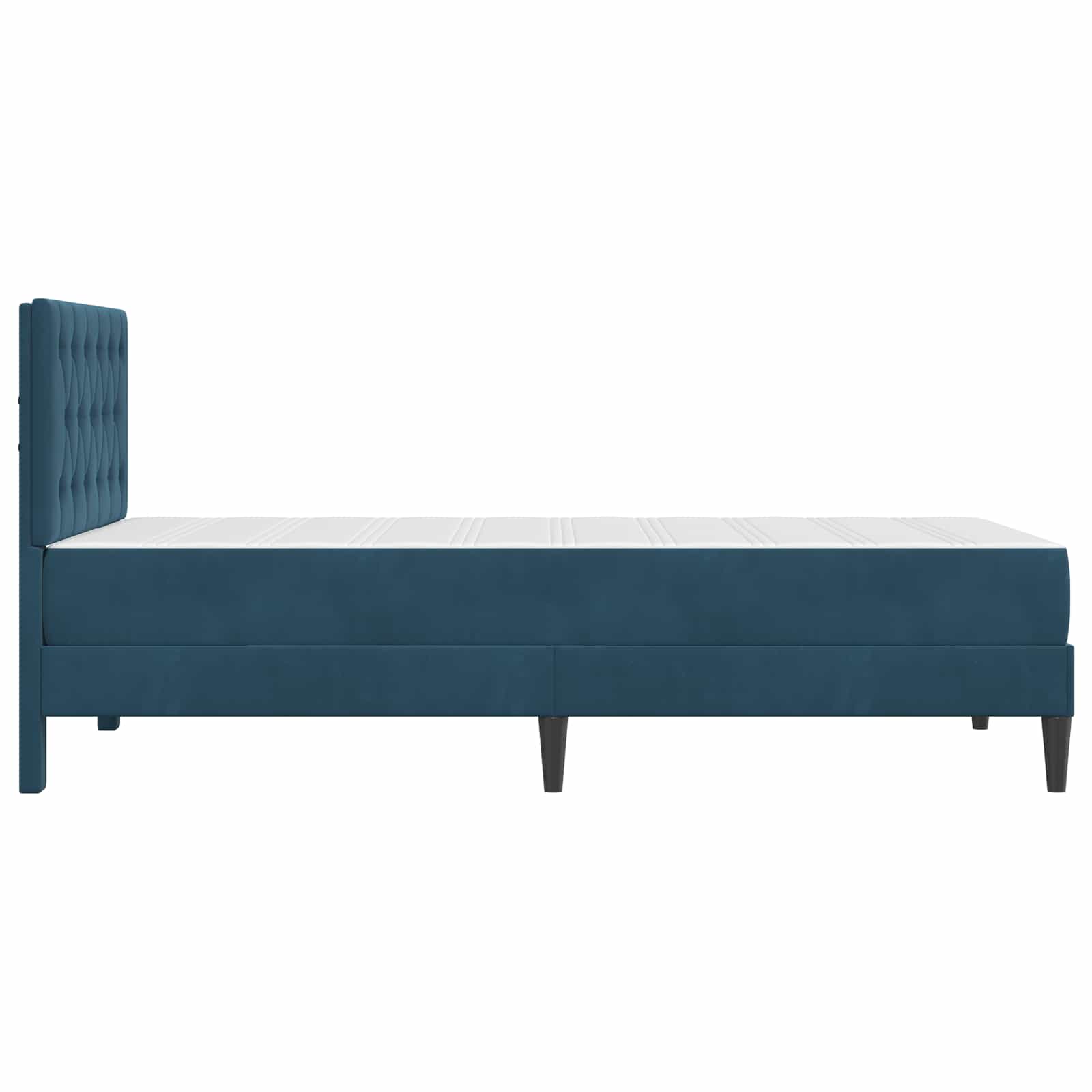 Cadre de lit avec matelas Bleu 90 x 190 cm Velours - XIOS